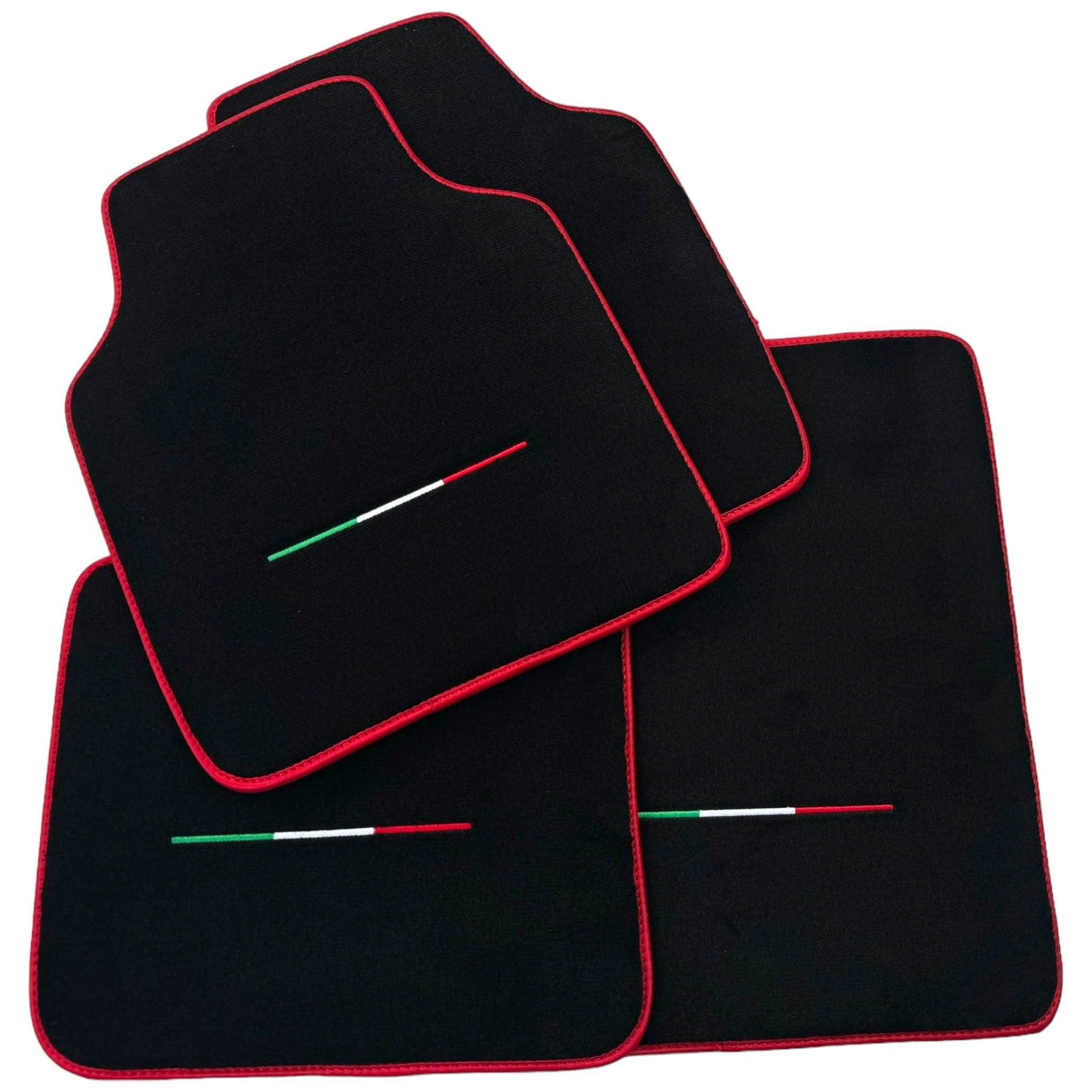 Black Floor Mats for Ferrari Purosangue Long with Red Trim | Italian Edition - AutoWin