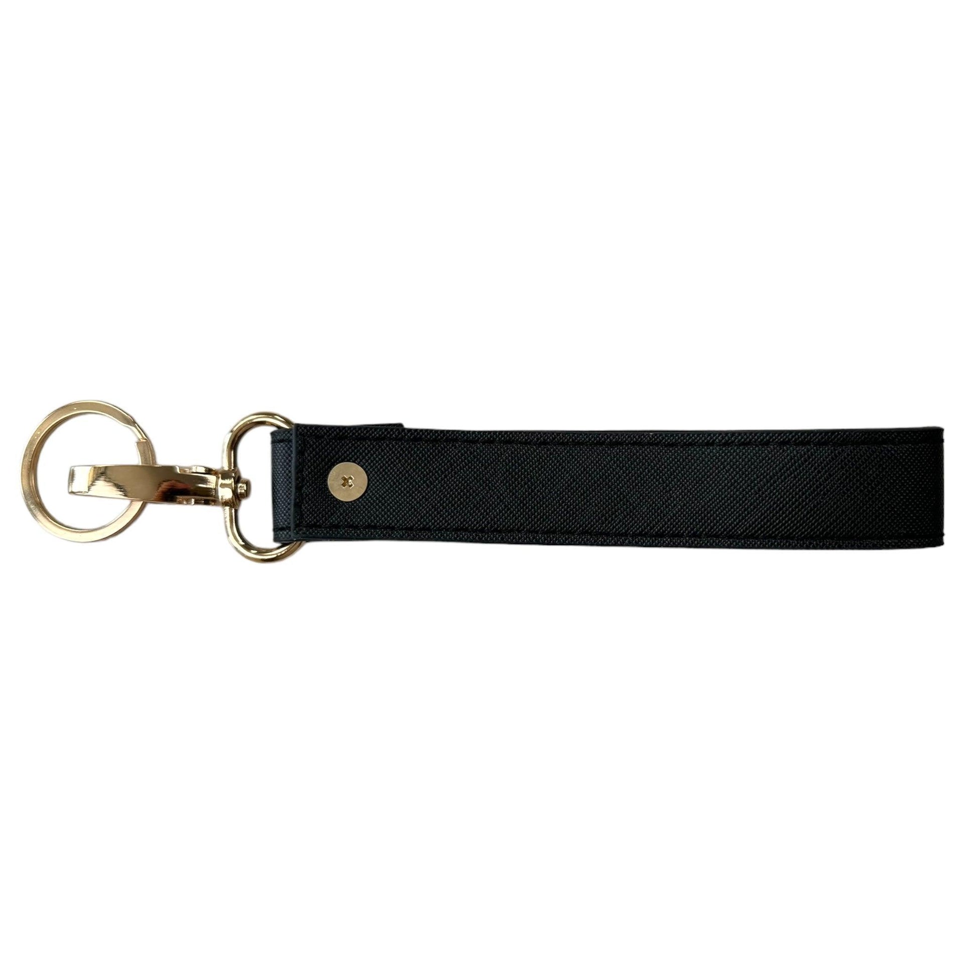 AutoWin Golden Keychain with Black Leather - AutoWin