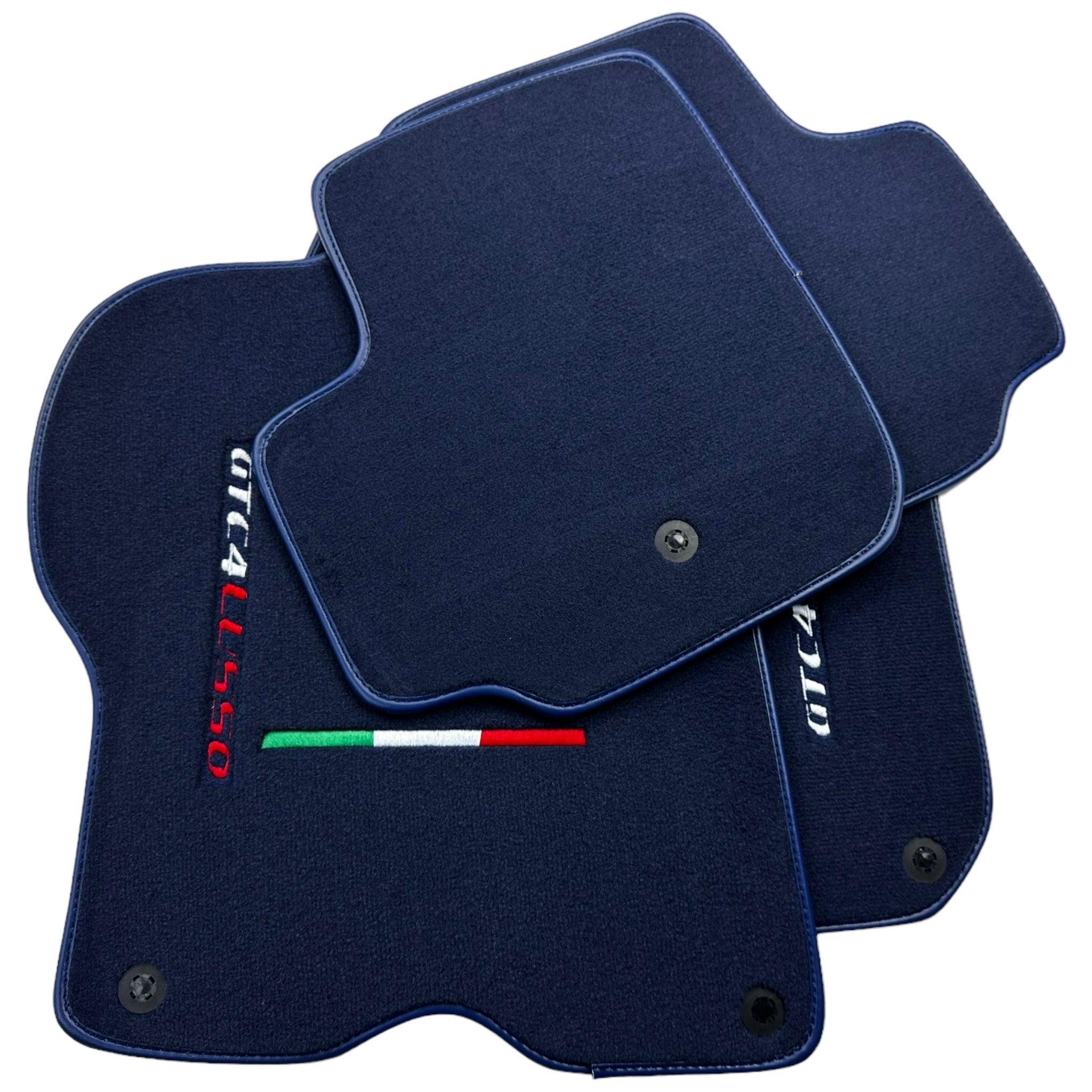 Dark Blue Floor Mats For Ferrari GTC4 Lusso (2016-2023) Italian Edition - AutoWin
