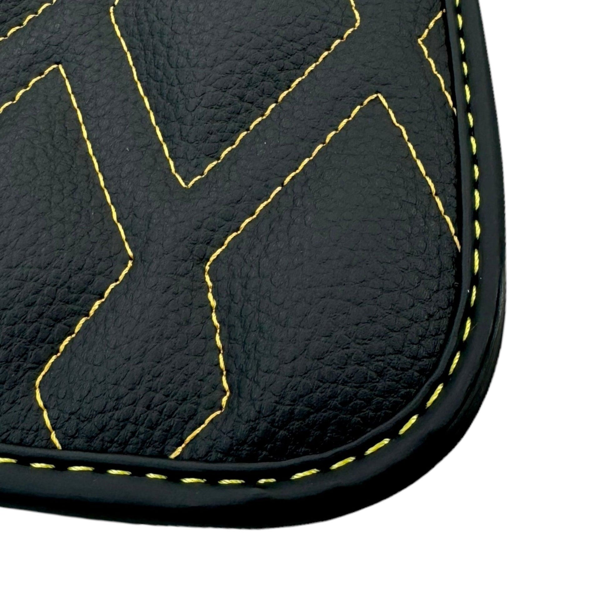 Black Leather Floor Mats for Rolls-Royce Shadow (1965-1977) ER56 Design - AutoWin