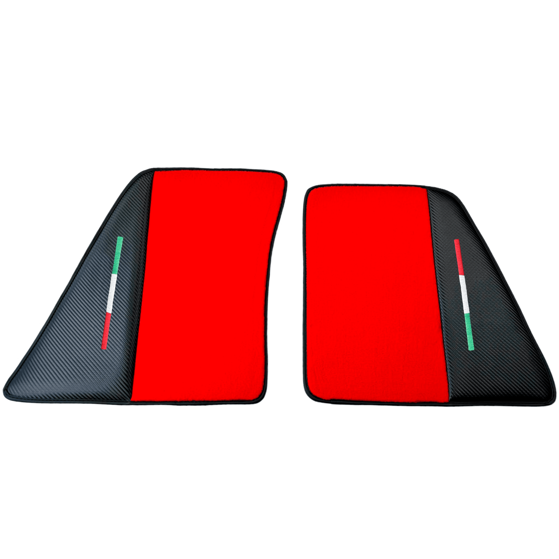 Red Floor Mats for Ferrari 296 GTS (2022-2024) with Carbon Fiber - AutoWin