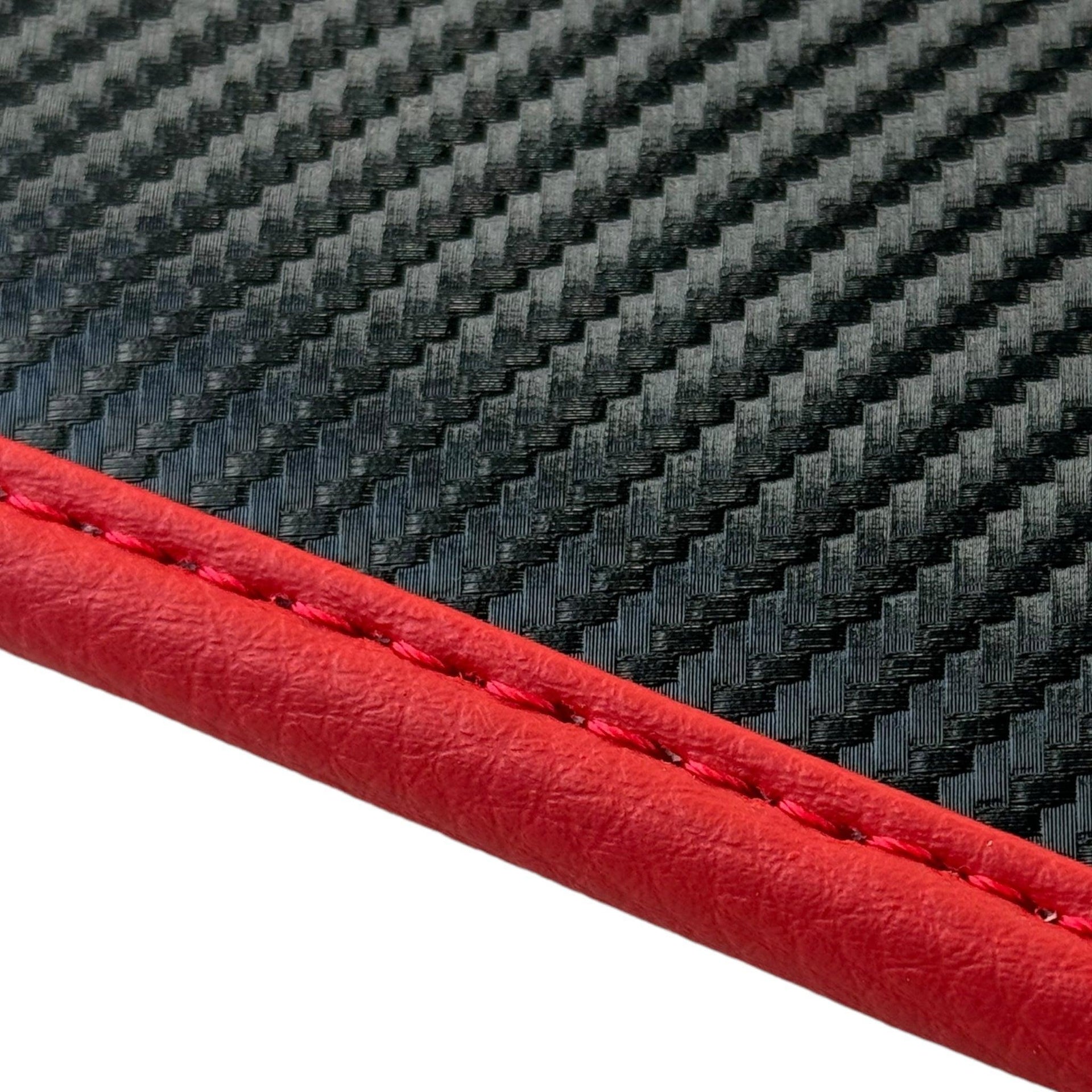 Black Floor Mats for Ferrari 296 GTS (2022-2024) with Carbon Fiber | Red Trim - AutoWin