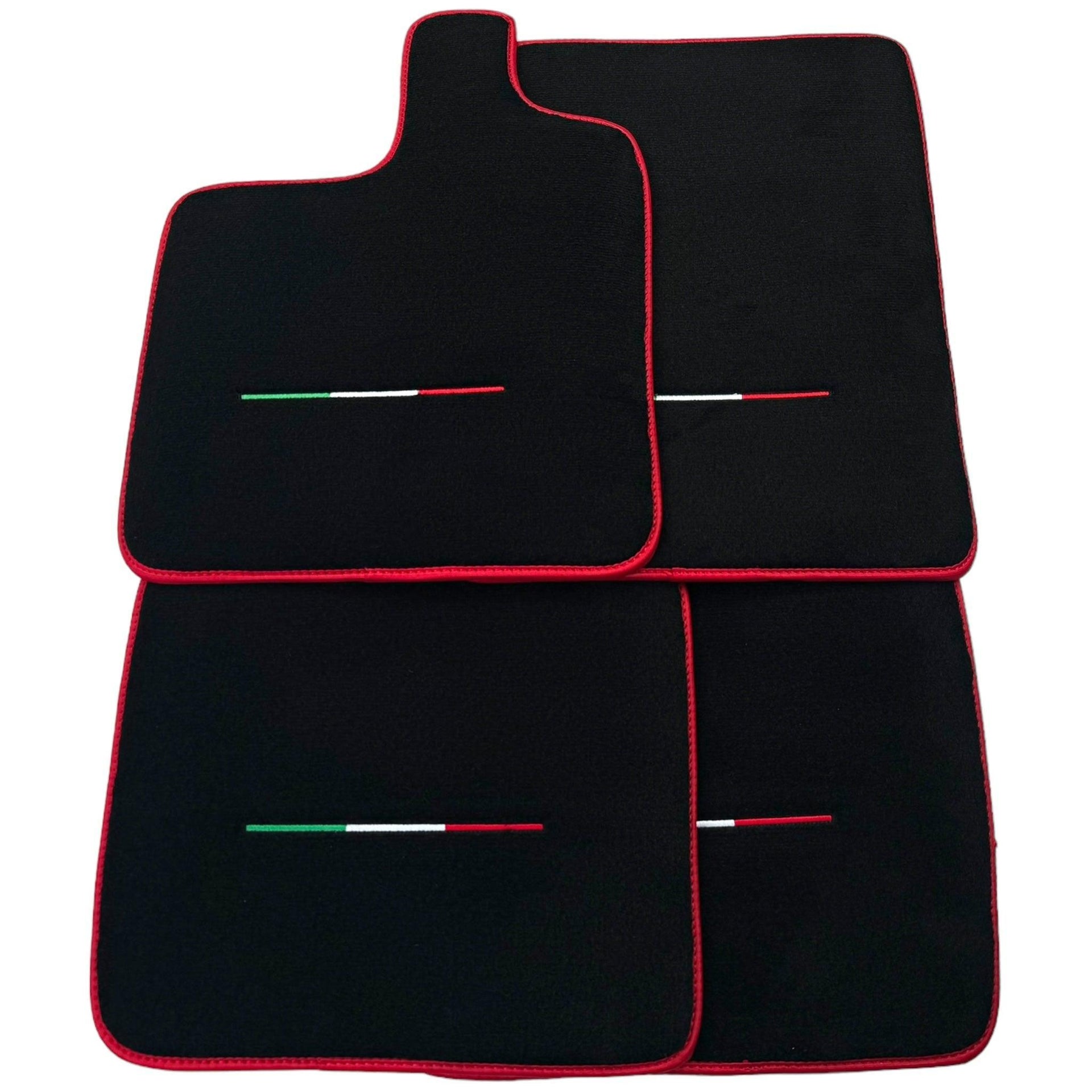 Black Floor Mats for Ferrari Purosangue Long with Red Trim | Italian Edition - AutoWin