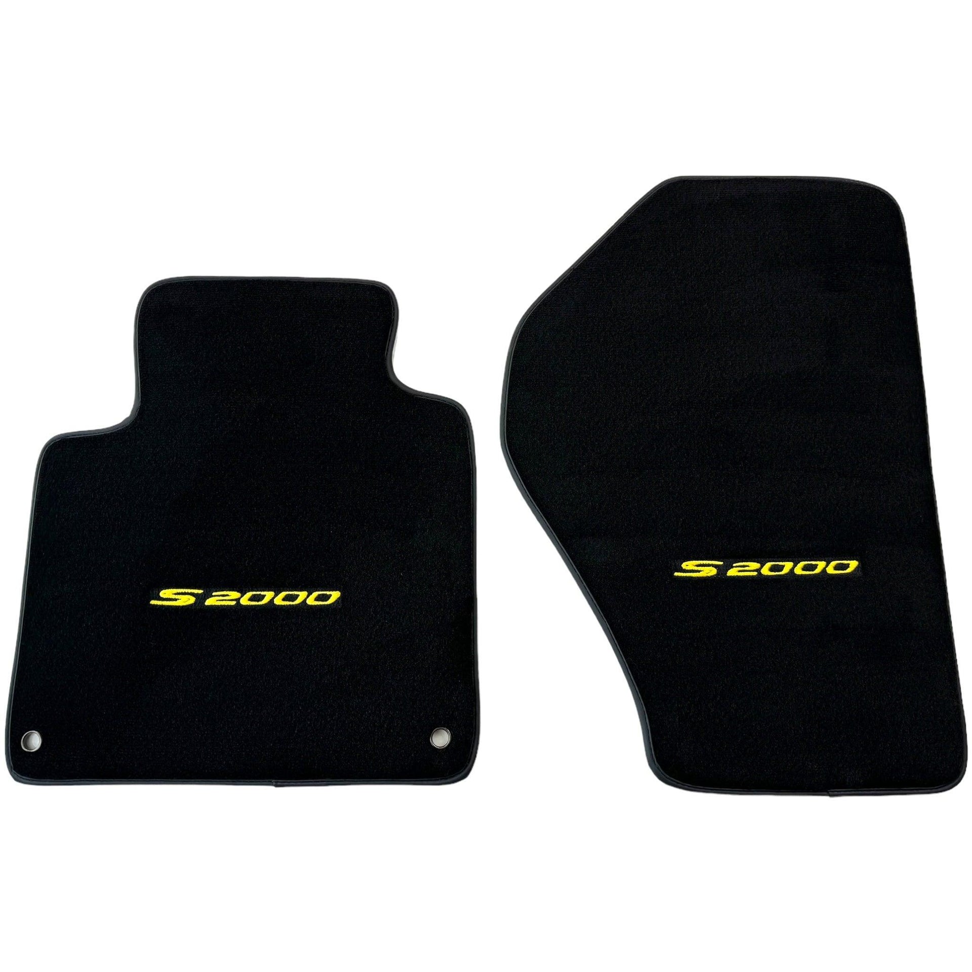 Floor Mats for Honda S2000 (1999–2004) Black Tailored with Yellow S2000 Logo - AutoWin