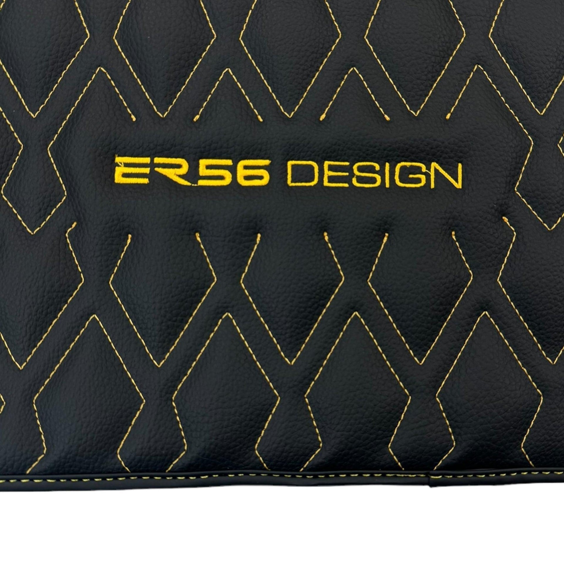 Black Leather Floor Mats for Rolls-Royce Spectre (2023-2024) ER56 Design - AutoWin