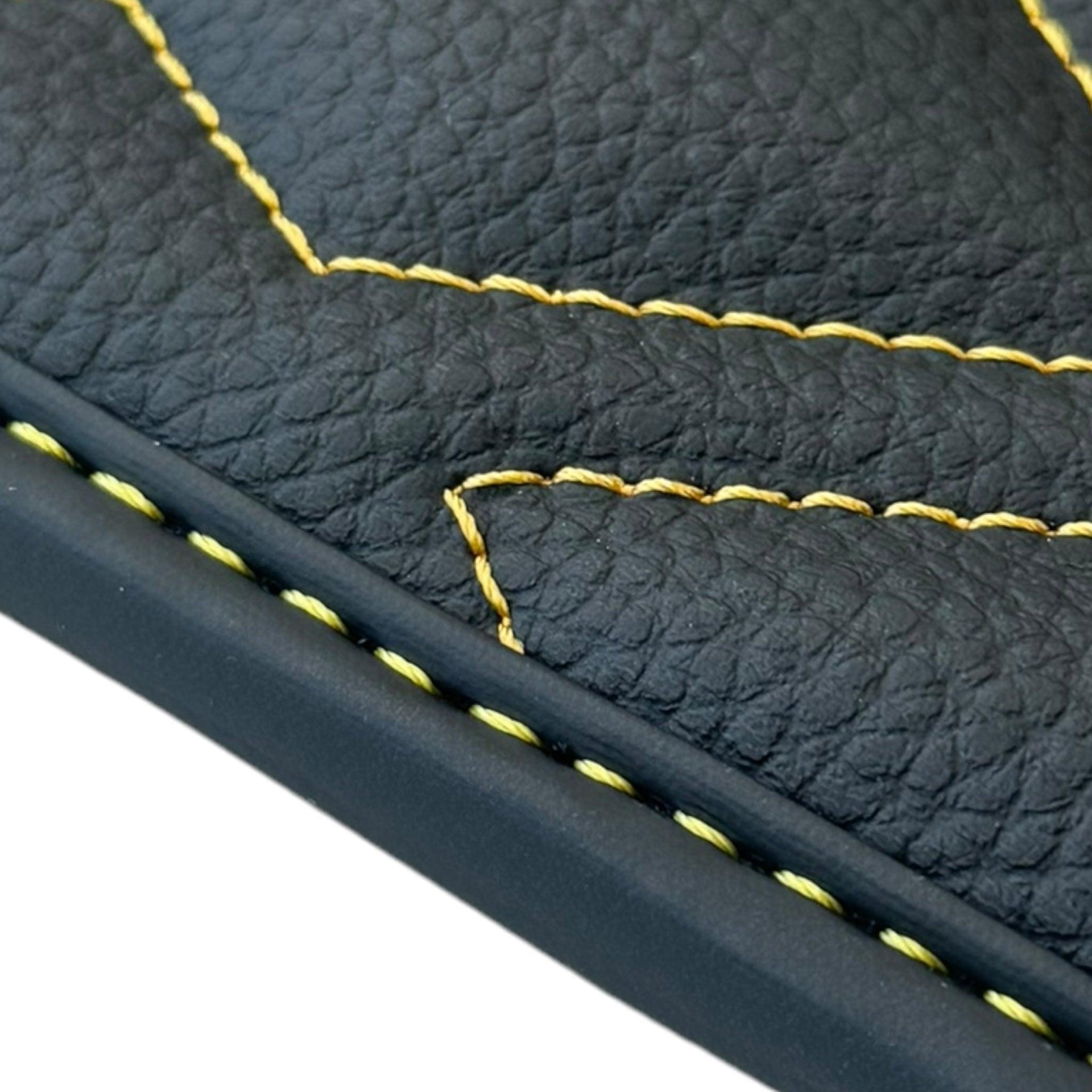 Black Leather Floor Mats for Rolls-Royce Ghost Series II (2021-2024) ER56 Design - AutoWin