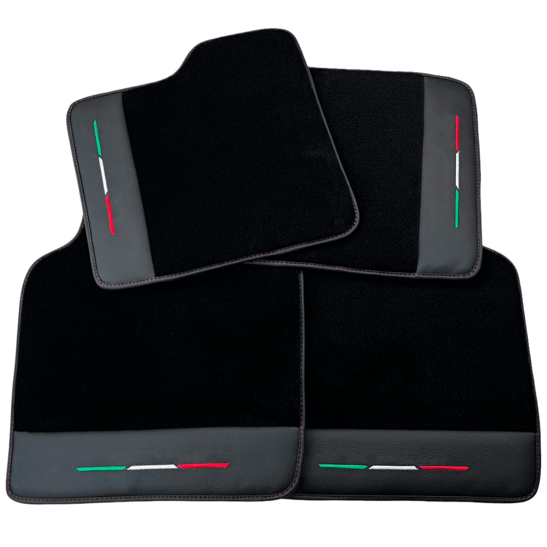 Black Floor Mats for Ferrari Purosangue with Leather and Black Trim | Italian Edition - AutoWin