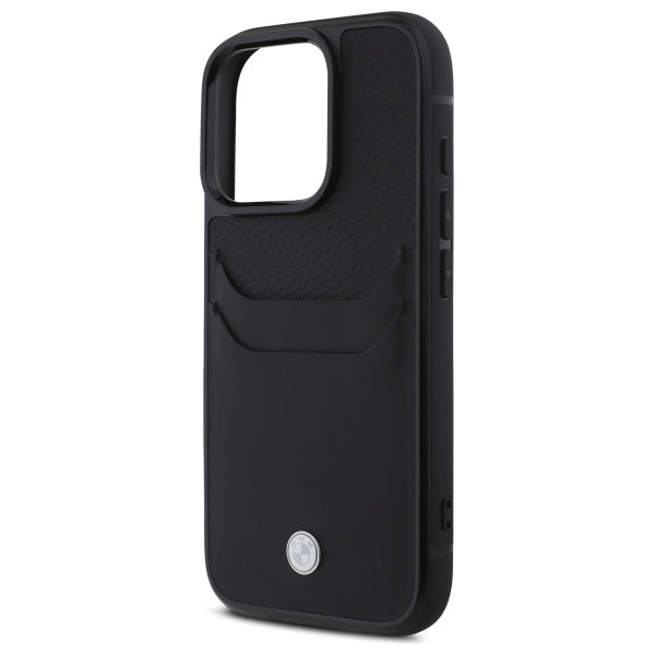 Black BMW Sign Leather Card Slot Hardcase for iPhone 16 Pro Max (6.9")