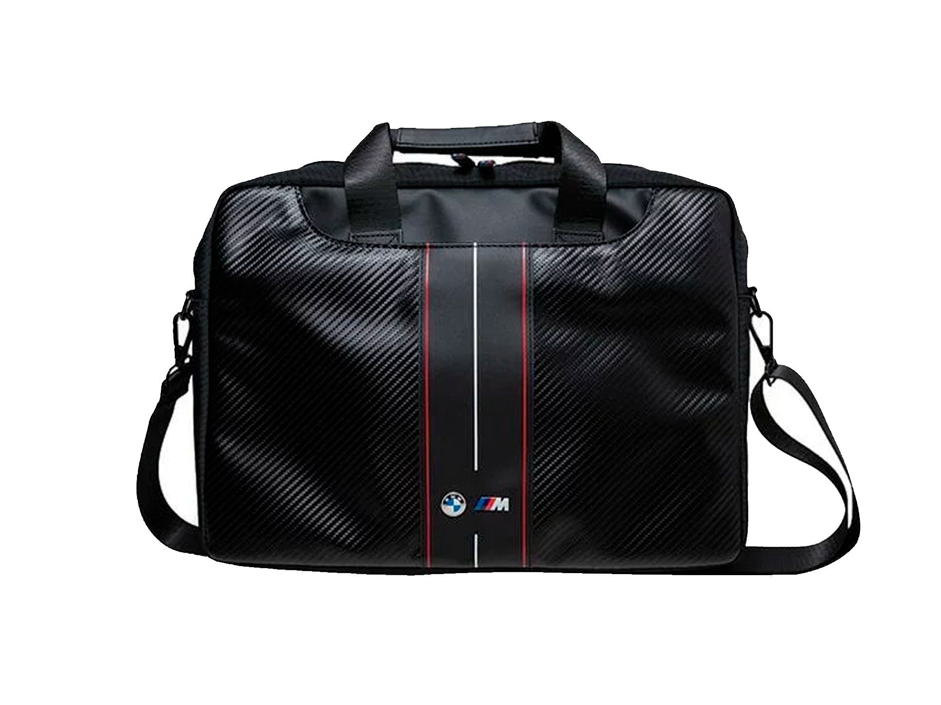 BMW Laptop Bag 15" – Carbon Red Stripes | Black, Fits Devices up to 16", Eco-Leather & Nylon