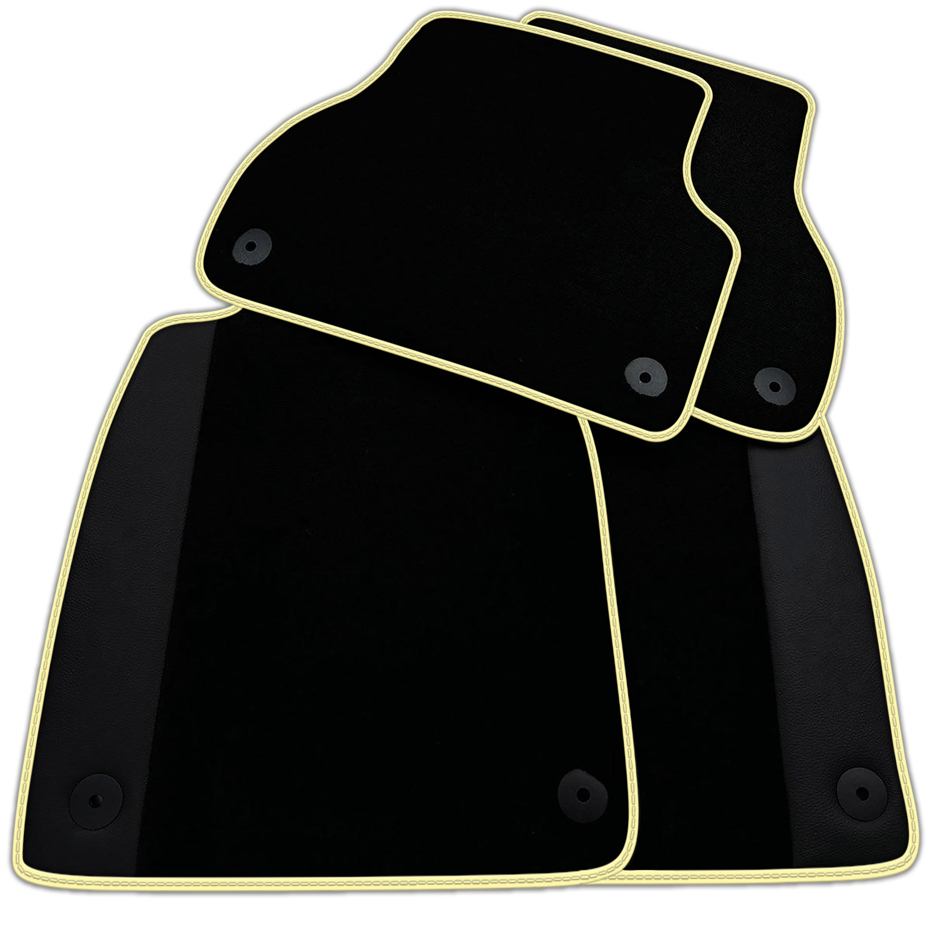 Customizable Black Floor Mats for Audi A4 - B7 Convertible (2006-2009)