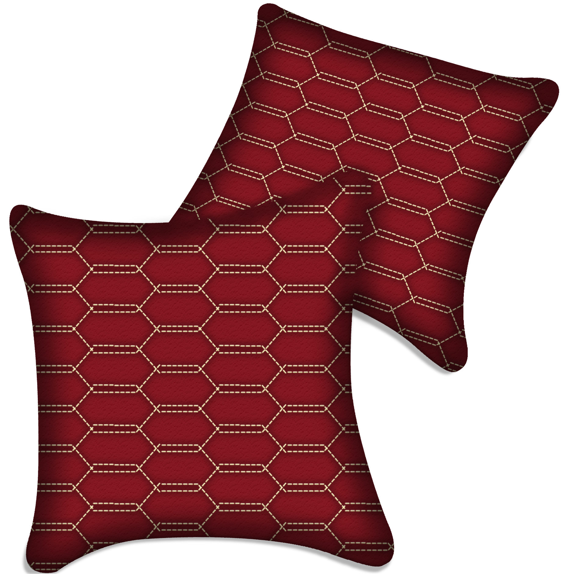 Customizable Red Leather Pillows Set of 2 for All Vehicles