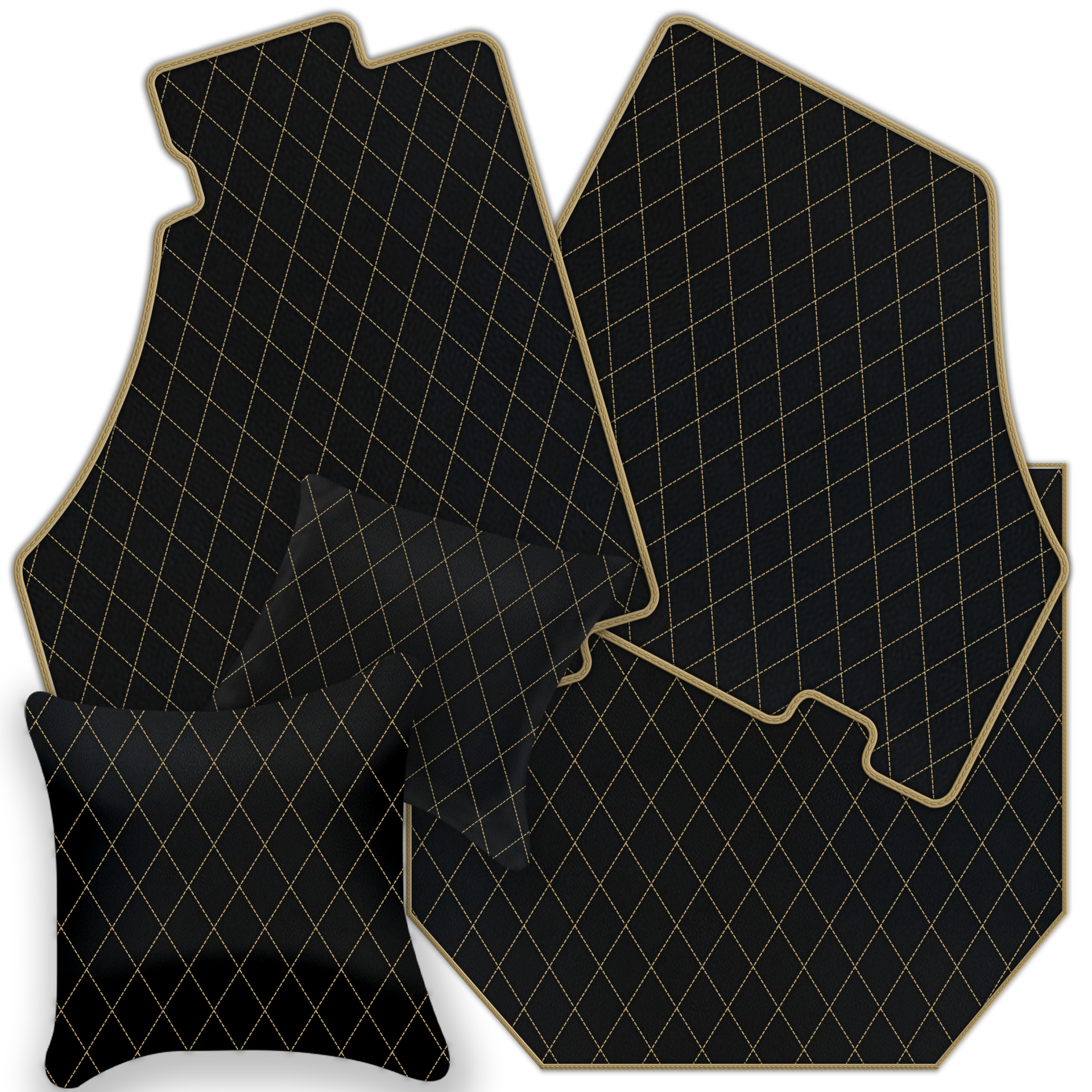 Black Floor Mats For Ferrari 360 Modena 1999-2005 With Red Alcantara Leather - AutoWin