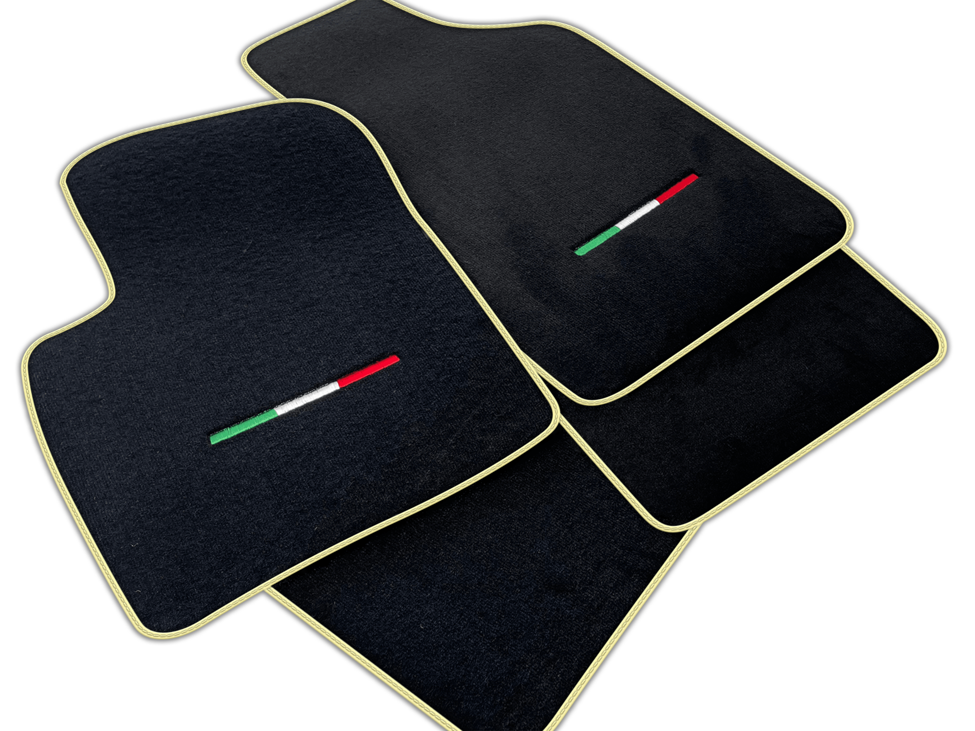 Italian Edition Black Floor Mats for Fiat 500 (2015-2020)