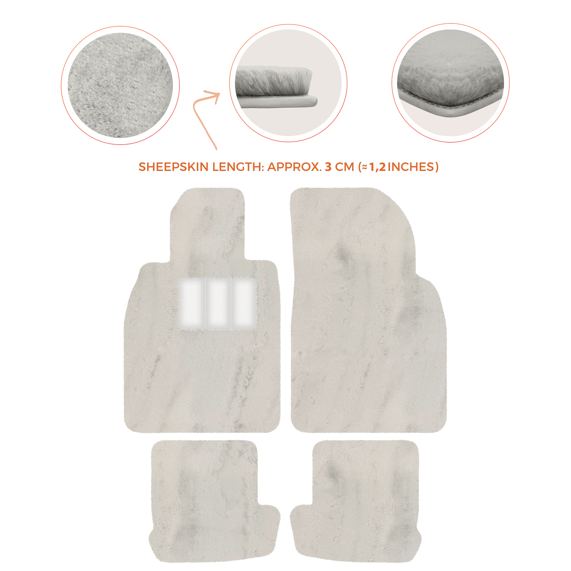 Premium Quality Sheepskin Floor Mats for Porsche 924 (1976-1988)