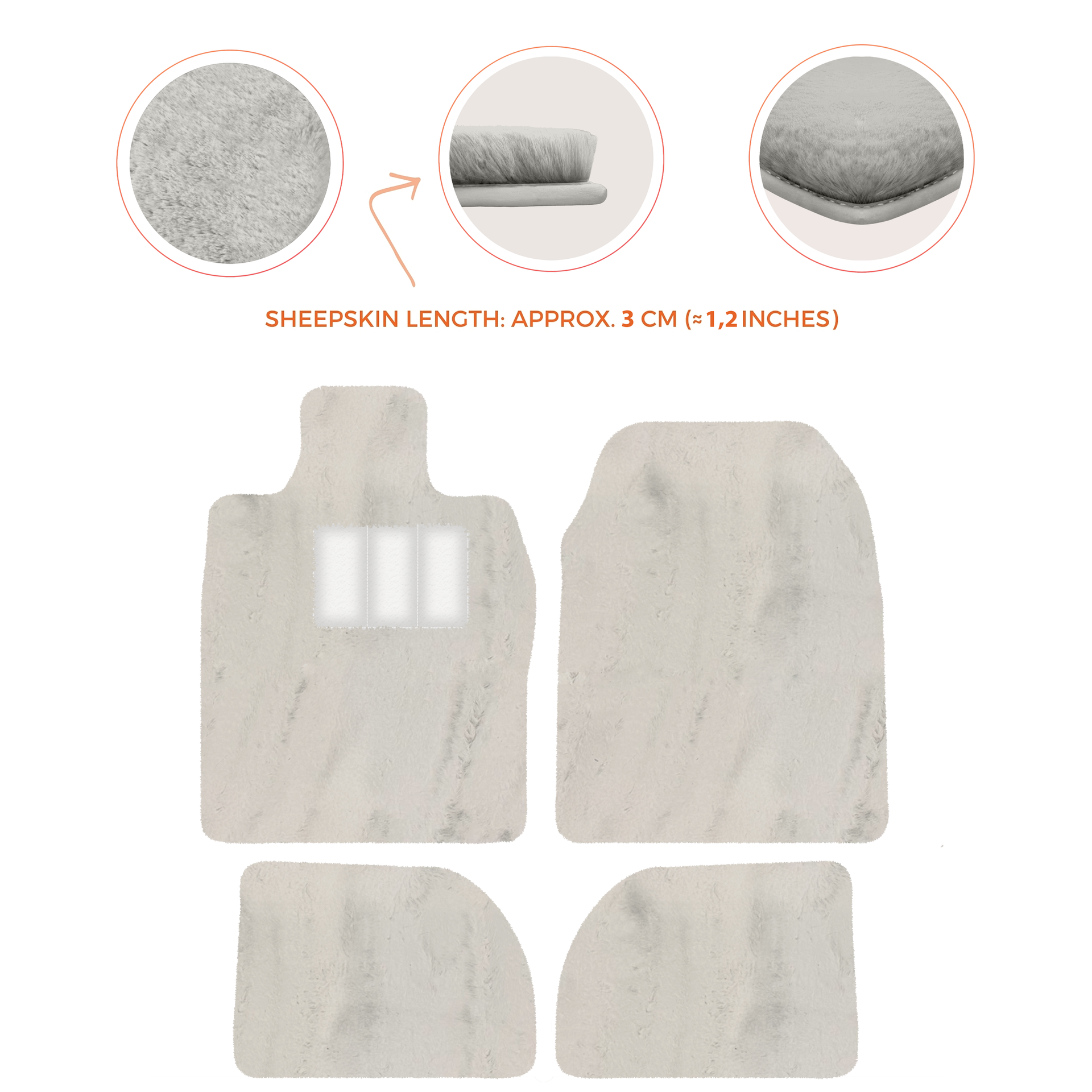 Premium Sheepskin Floor Mats for Porsche 924 (1976-1988)