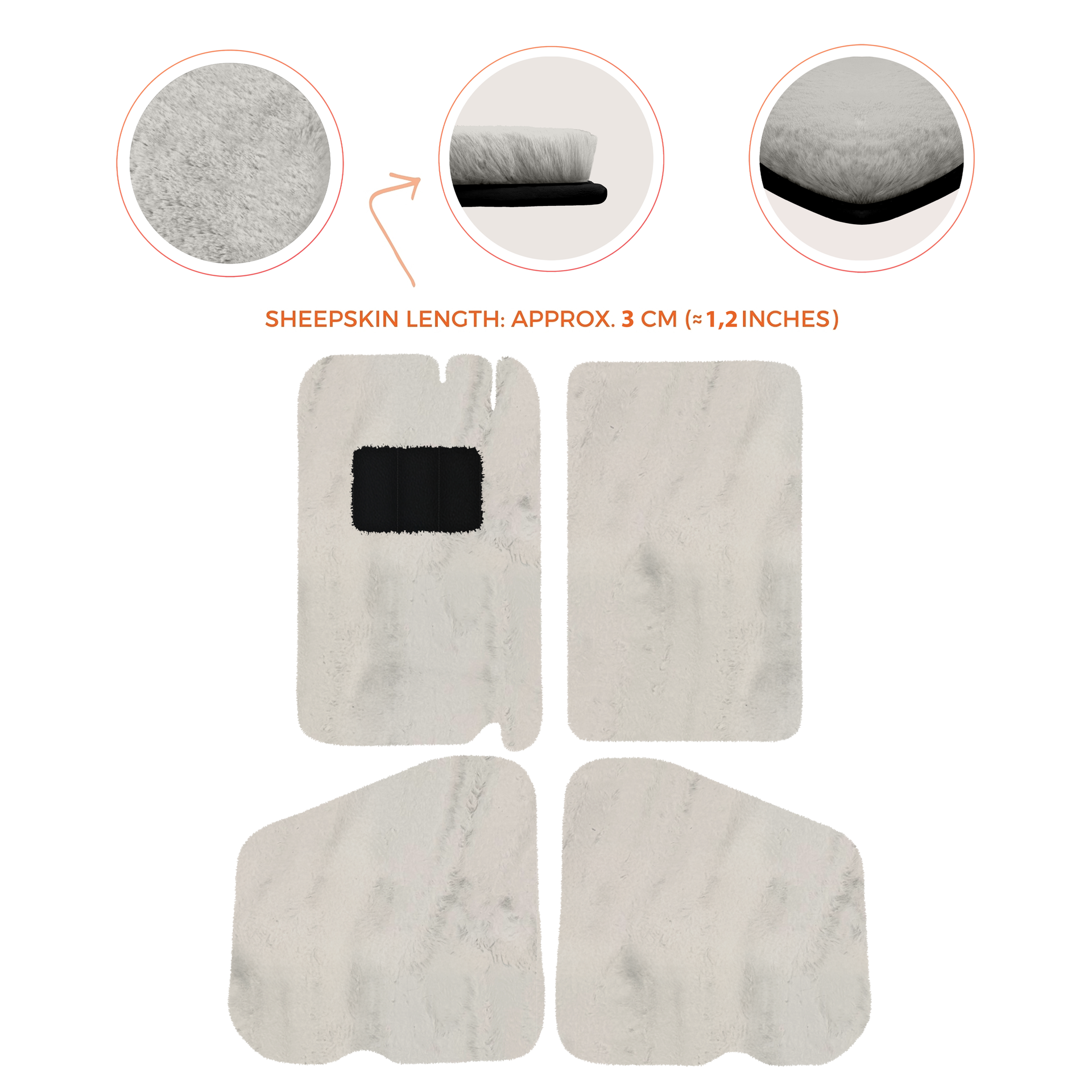 Premium Sheepskin Floor Mats for Rolls-Royce Shadow (1965-1977)