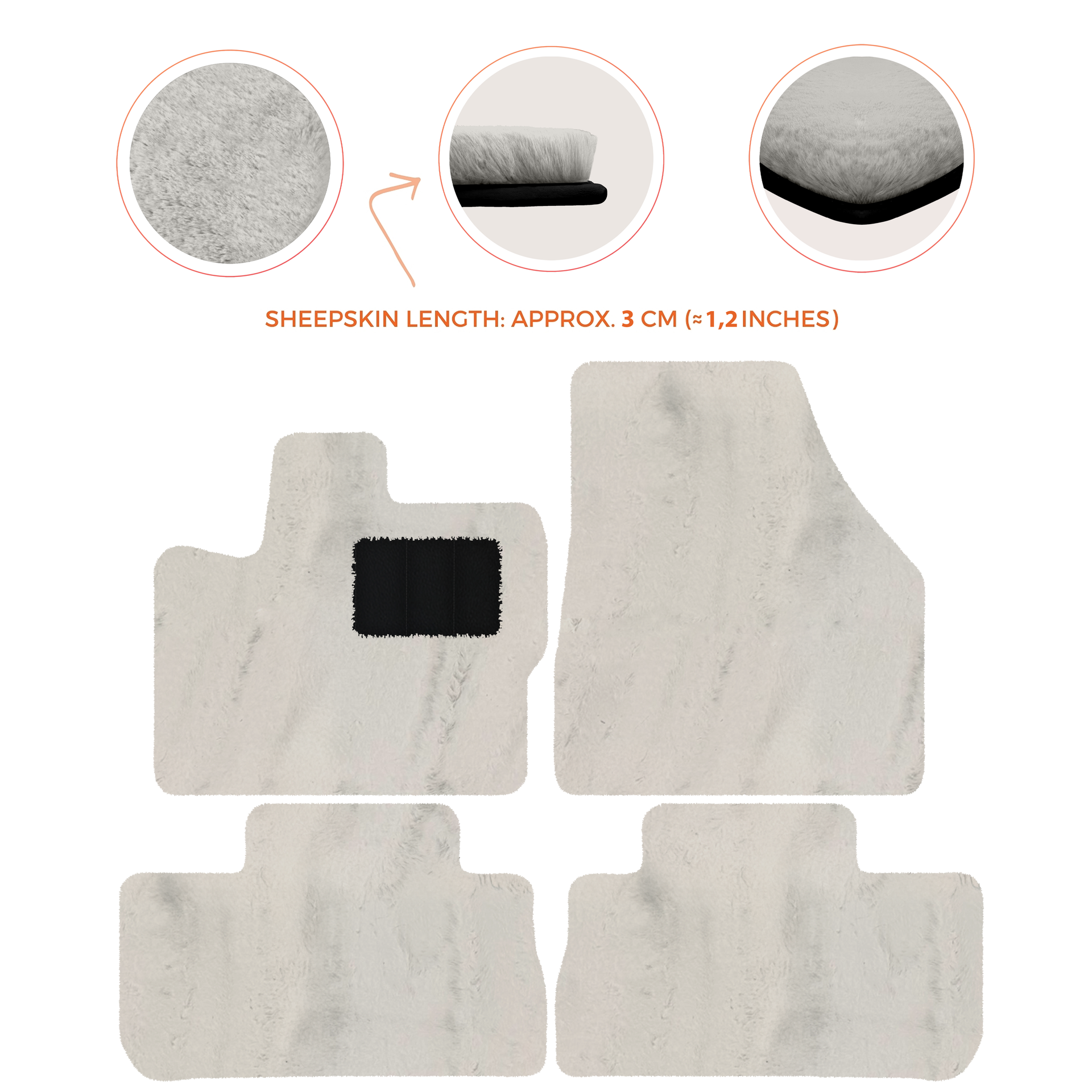 Premium Sheepskin Floor Mats for 2003-2007 Land Rover Freelander