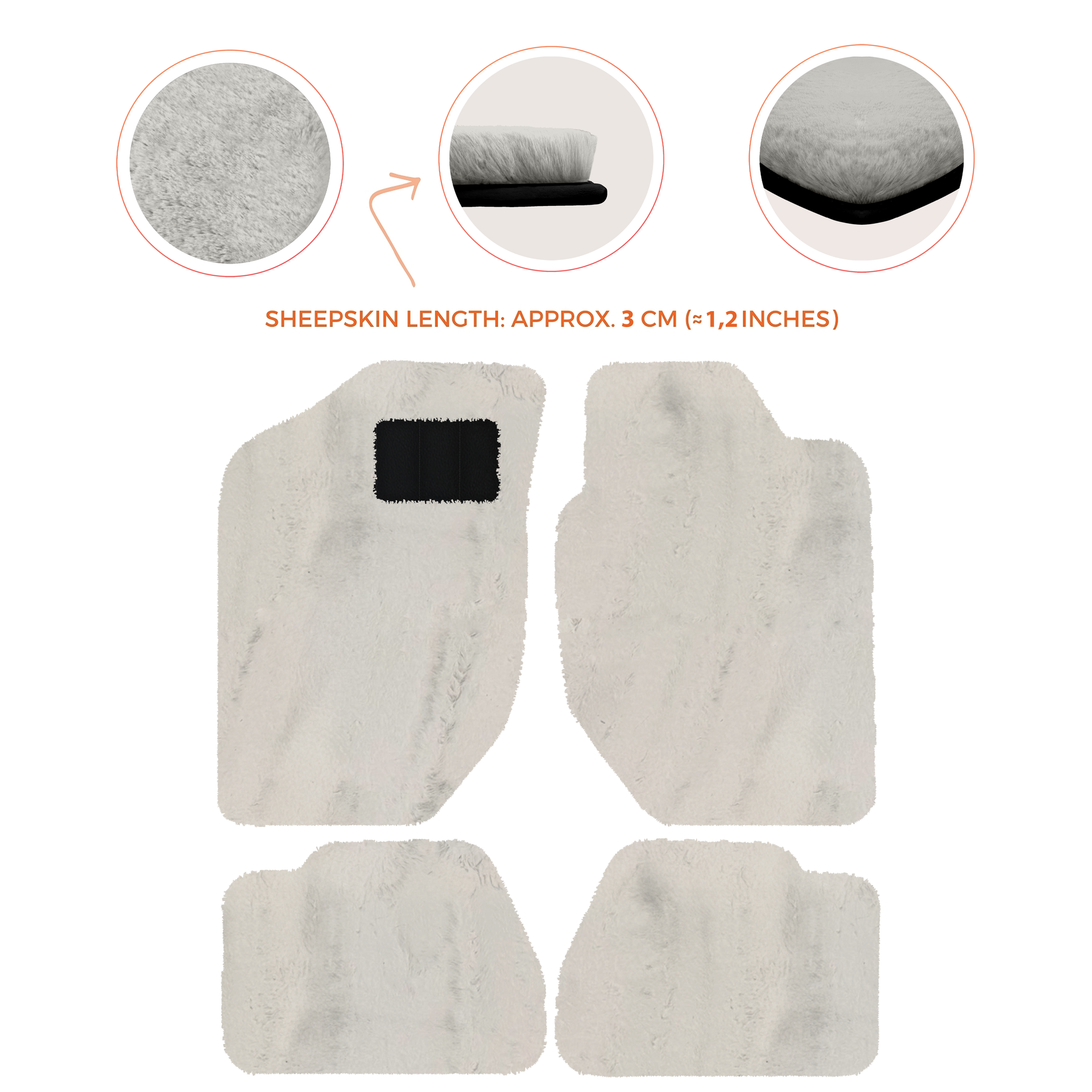 Luxury Sheepskin Floor Mats for Land Rover Discovery Sport (2015-2019)