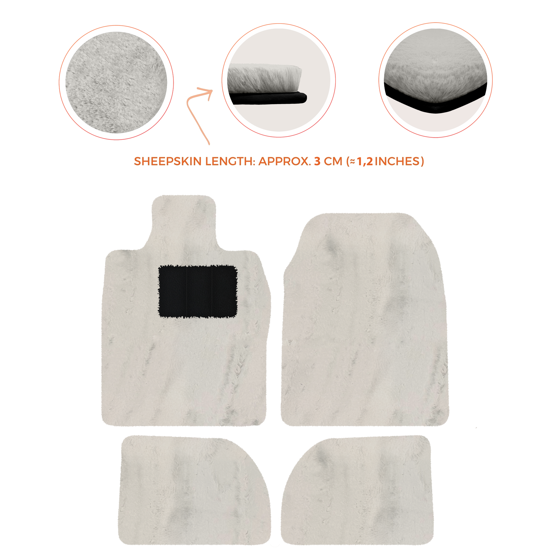 Premium Sheepskin Floor Mats for Porsche 924 (1976-1988)