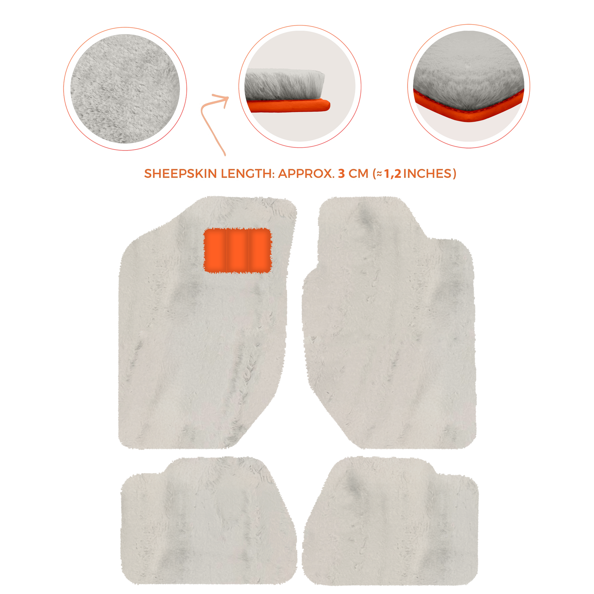 Luxury Sheepskin Floor Mats for Land Rover Discovery Sport (2015-2019)