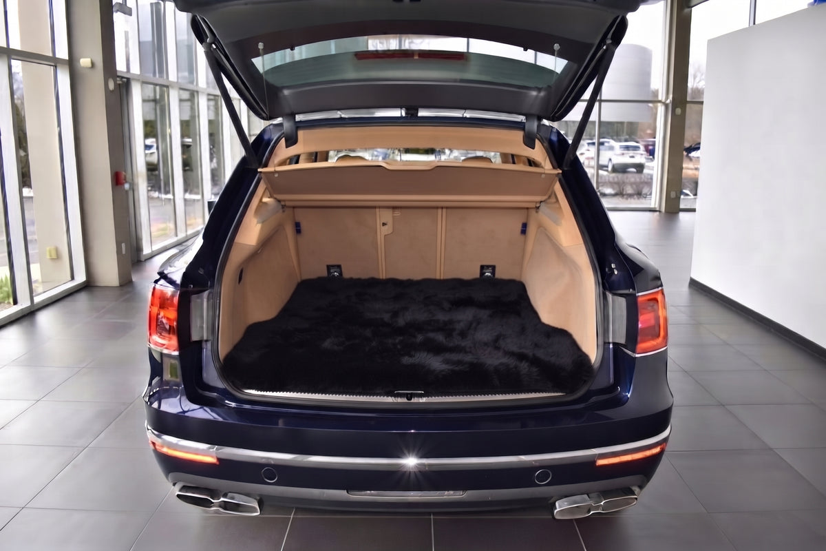 Customizable Black Sheepskin Trunk Floor Mat for Bentley Bentayga (2015-2027)