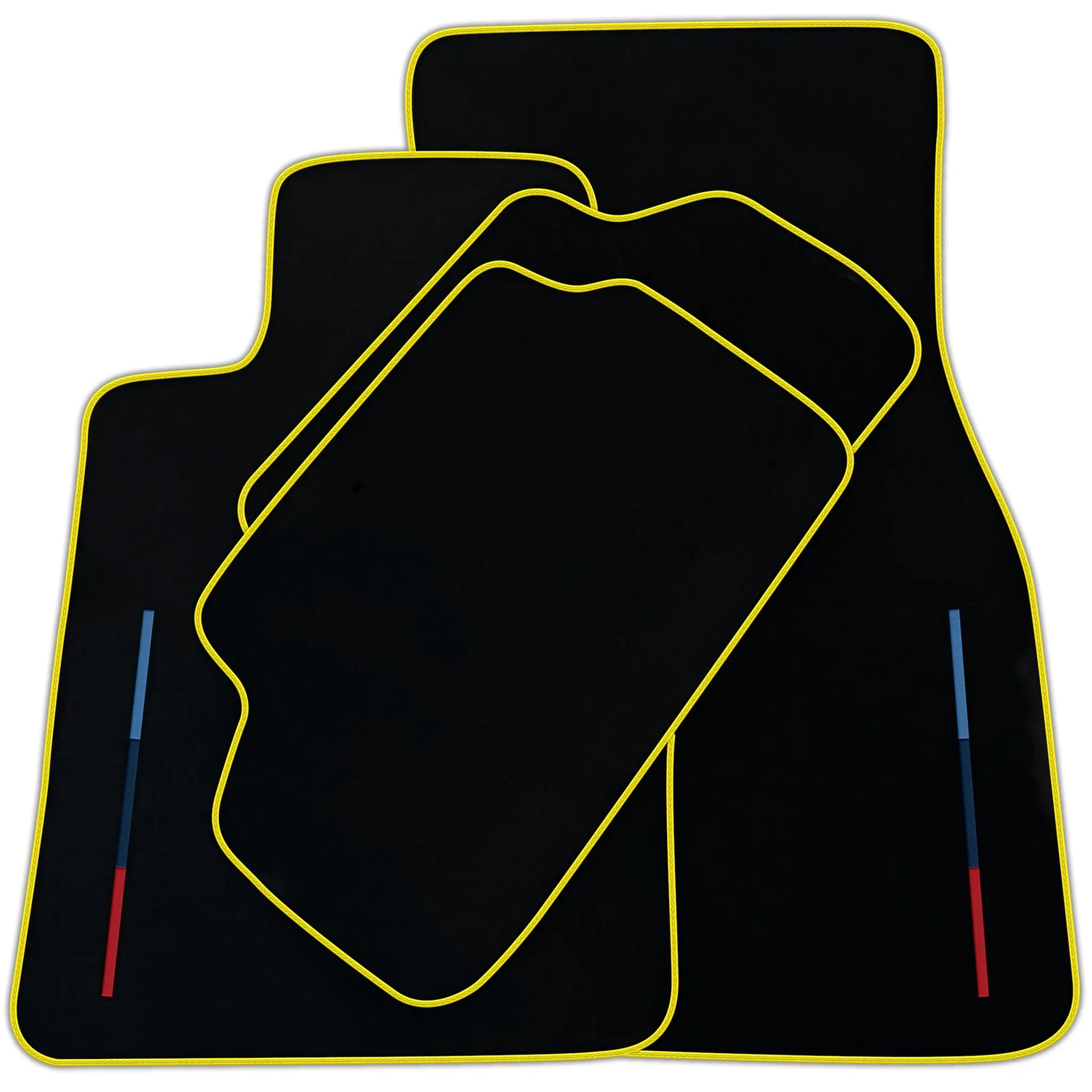 Black Floor Mats For BMW 2 Series F22 With Color Stripes Tailored Set Perfect Fit | Various Trim Colors