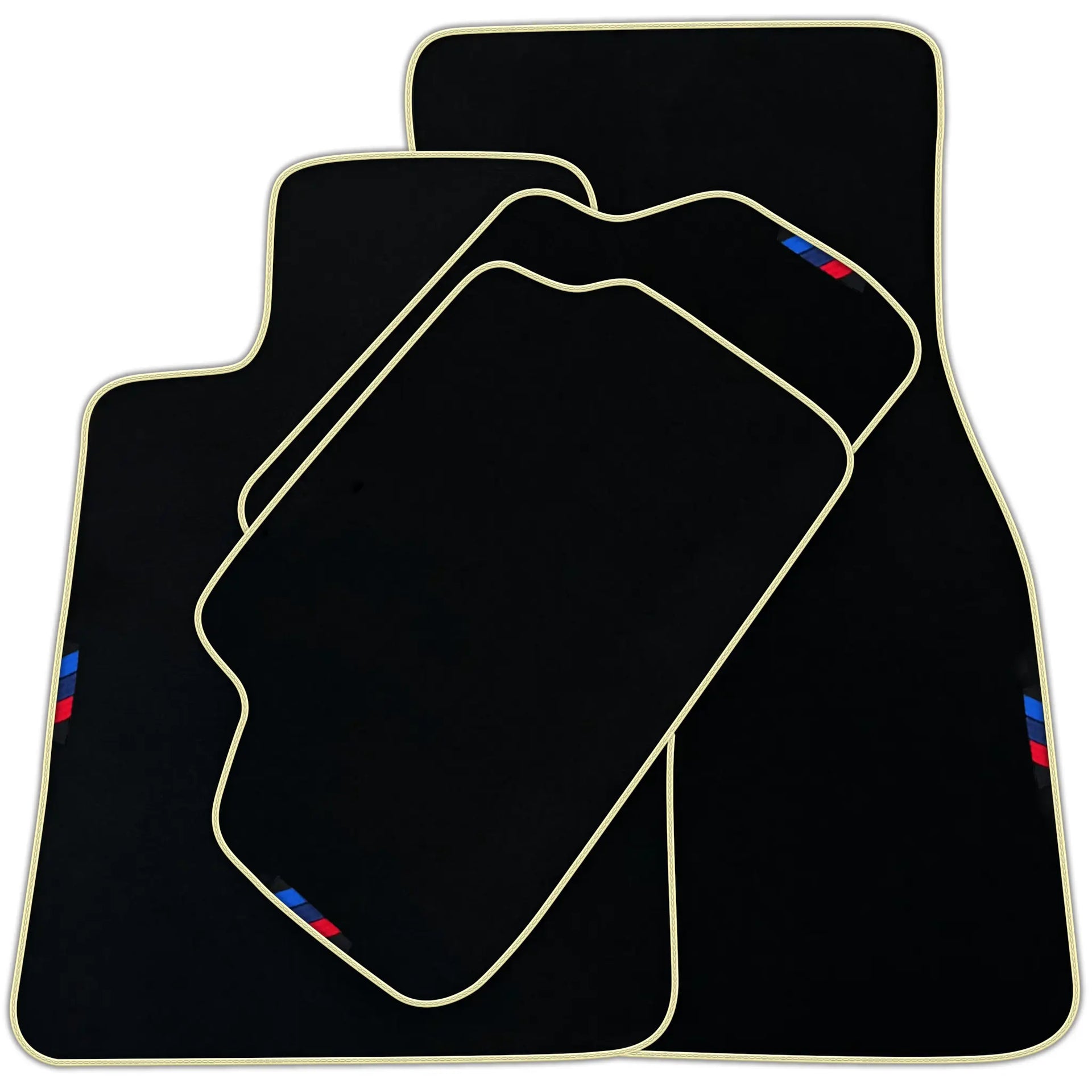 Black Floor Mats For BMW Z4 Series E89 With 3 Color Stripes Tailored Set Perfect Fit | Various Trim Colors