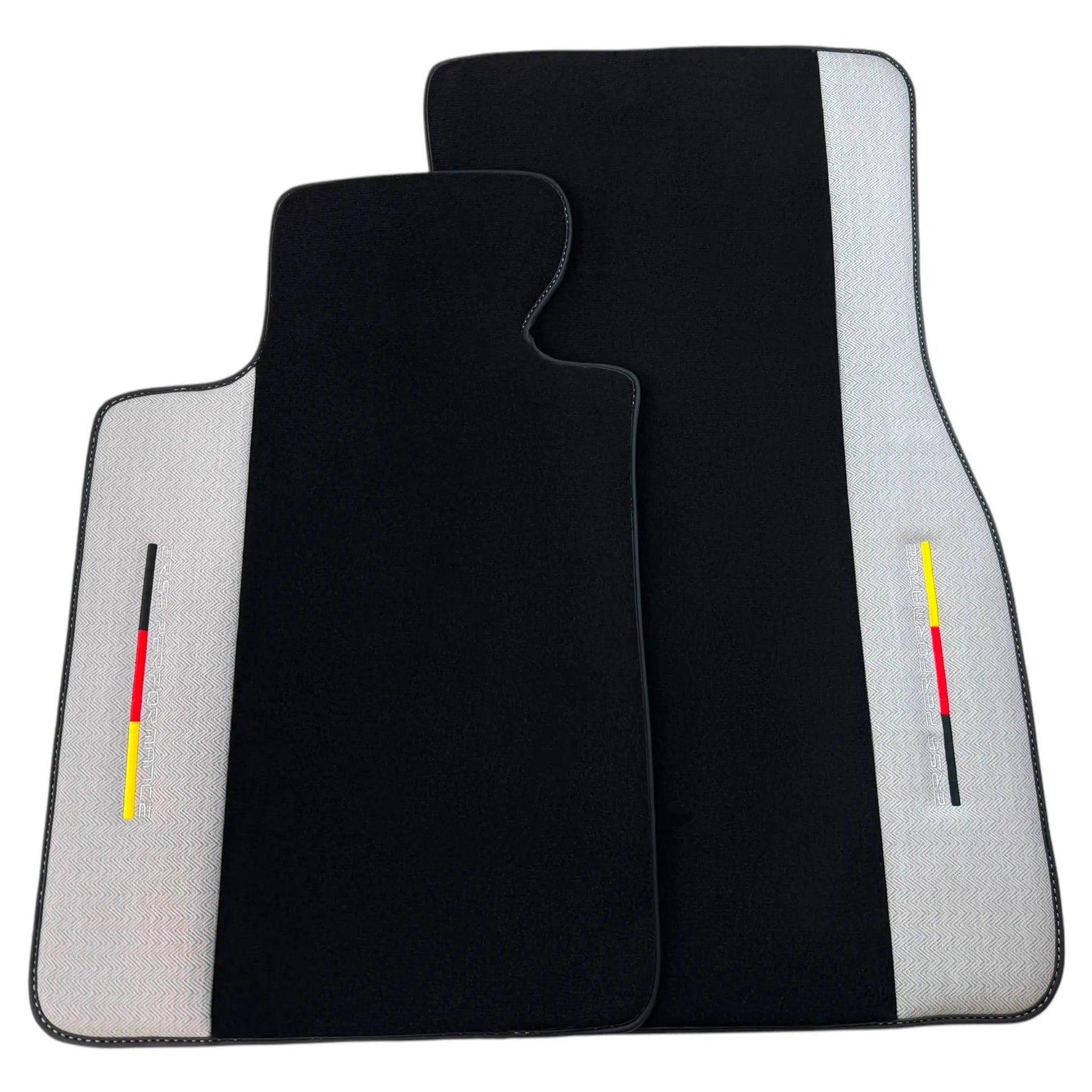 Black Floor Mats for BMW Gran Tourer F46 (2015-2022) 7 Seats with Gray Leather