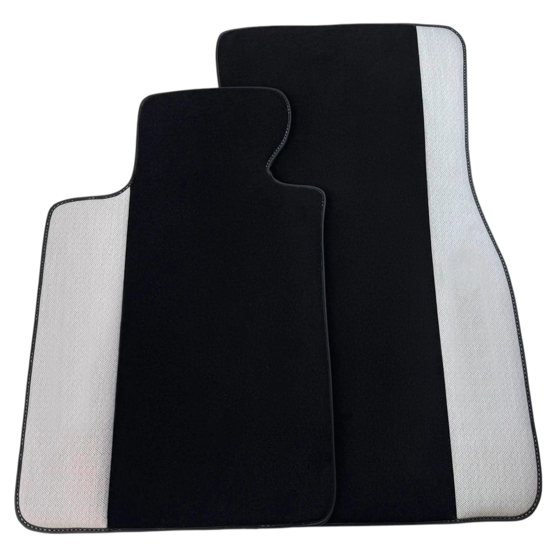 Black Floor Mats for BMW M3 G81 Touring (2022-2026) with Gray Leather Borders