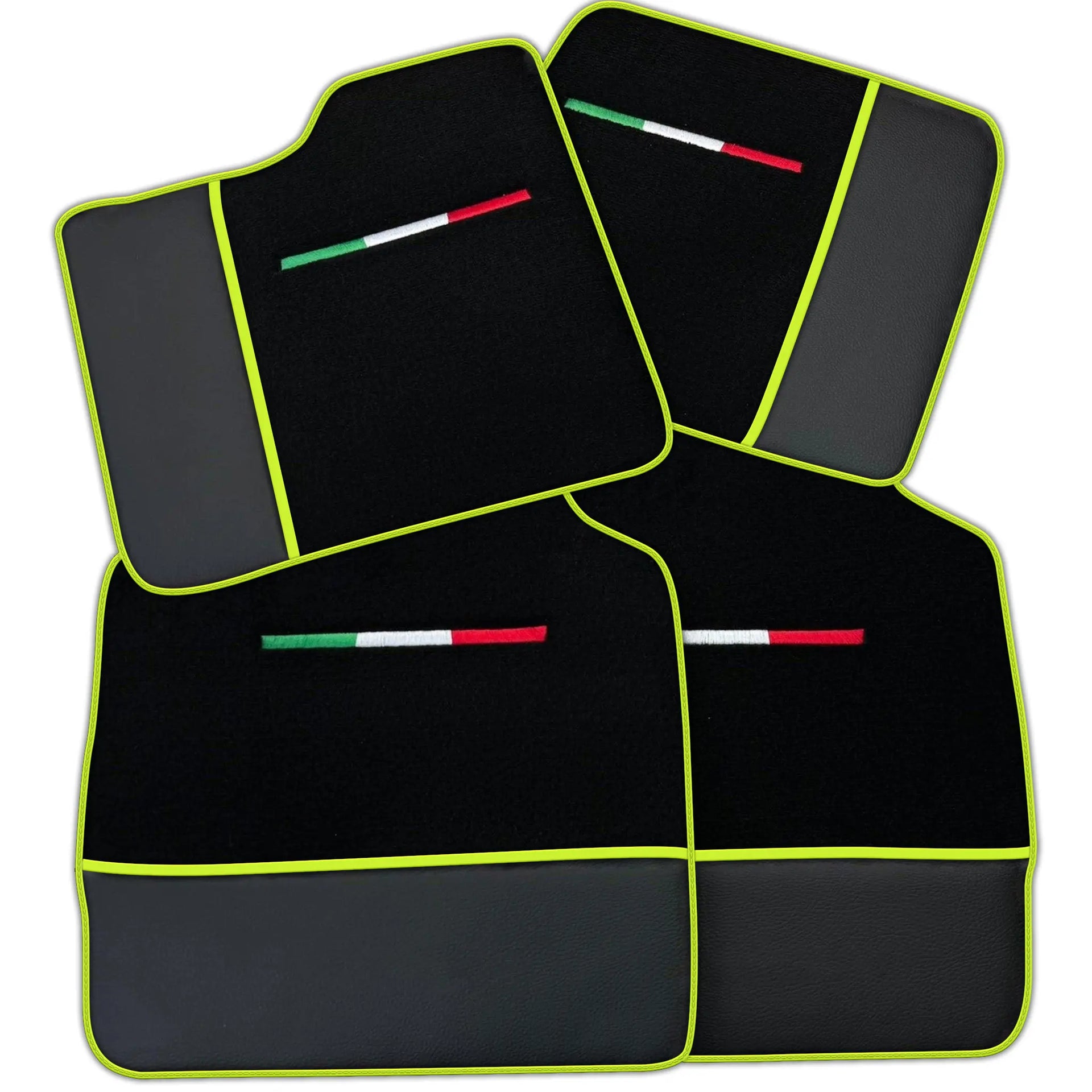 Black Floor Mats for Ferrari Purosangue (2023-2024) with Leather | Various Trim Colors
