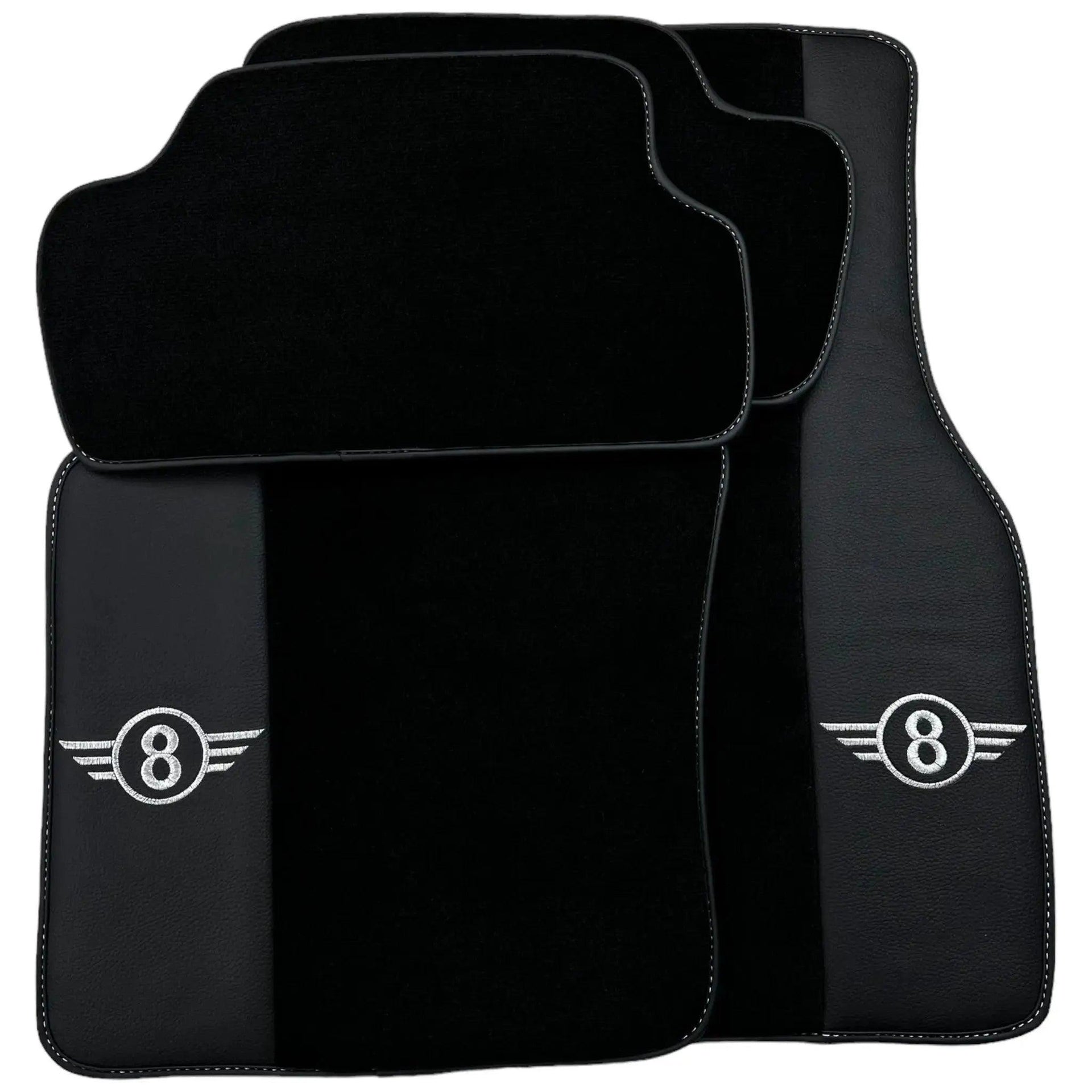 Black Floor Mats for Mini Clubman F54 (2019-2023) with Leather - AutoWin