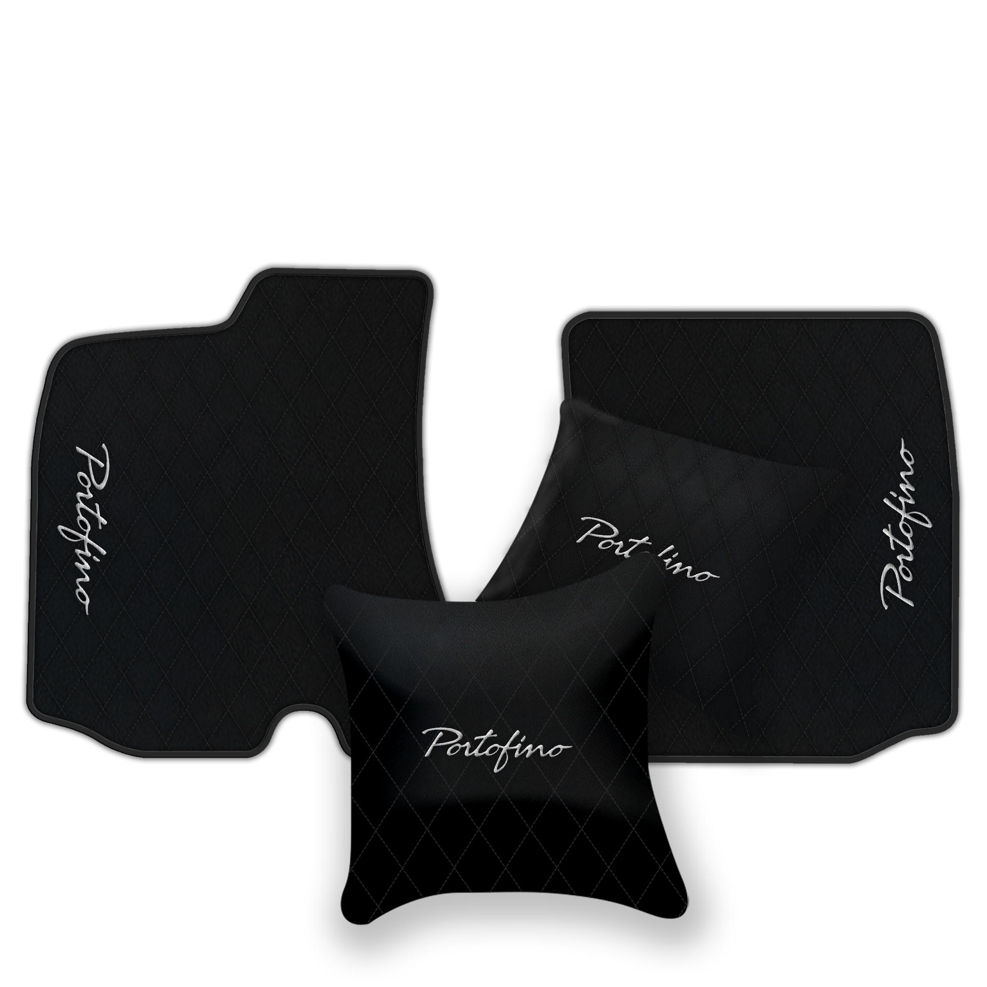 Custom Black Leather Floor Mats for Ferrari 812 Superfast (2018-2023)