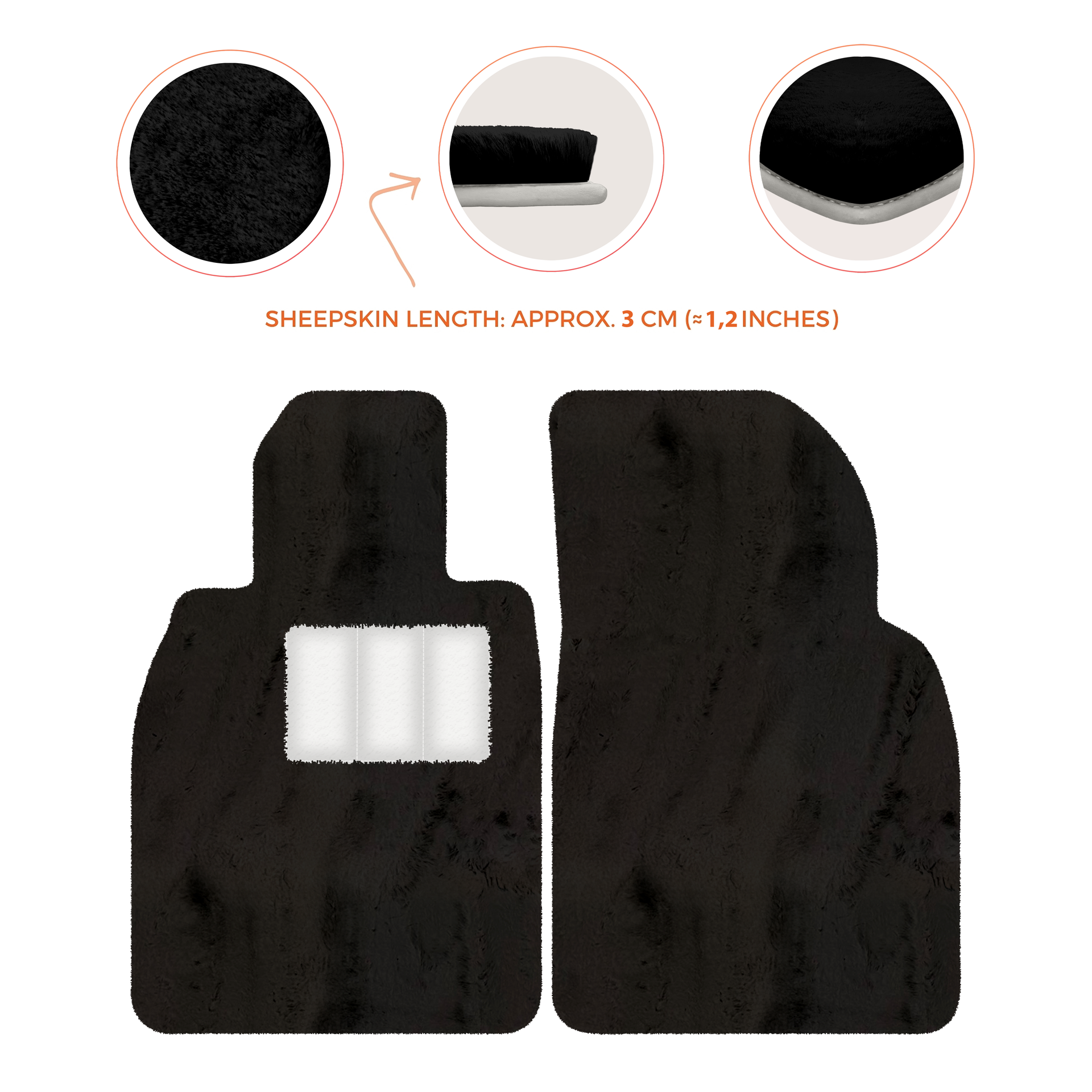 Premium Sheepskin Floor Mats for Porsche Cayenne (2018-2023)