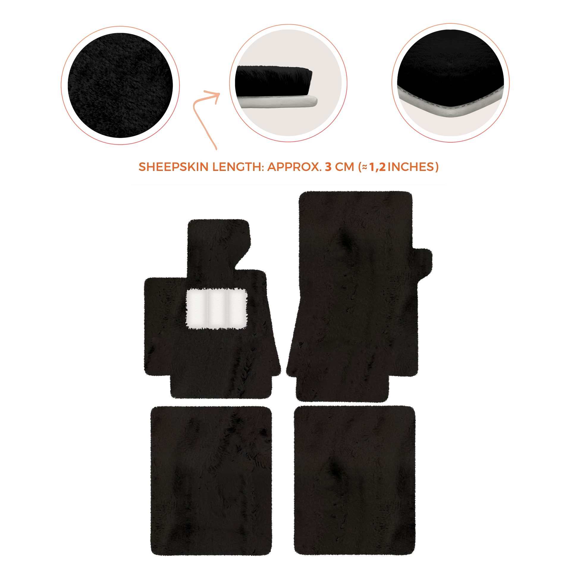 Luxurious Premium Sheepskin Floor Mats for Bentley Arnage (1998-2009)