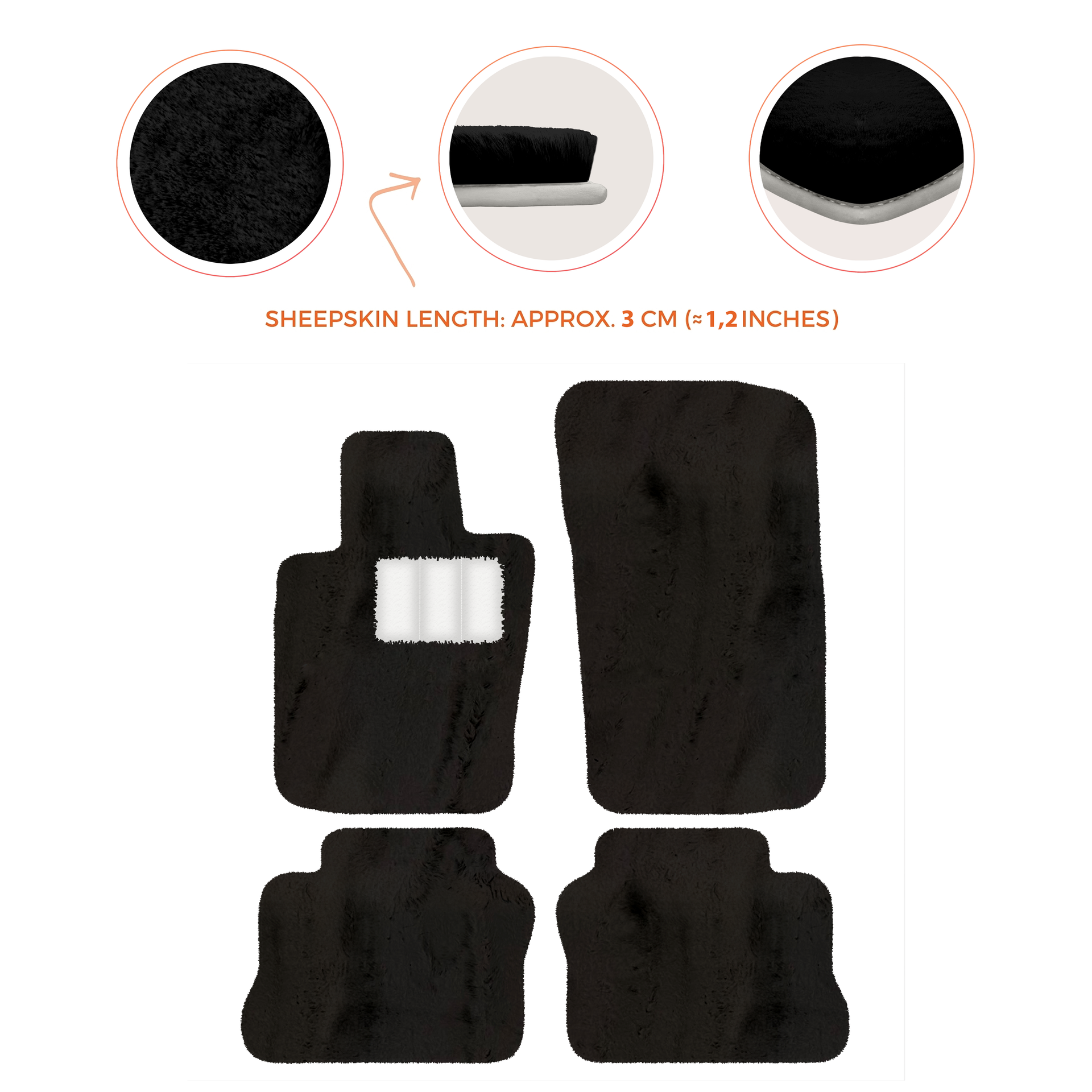 Luxurious Sheepskin Floor Mats for Porsche Panamera (2009-2016)