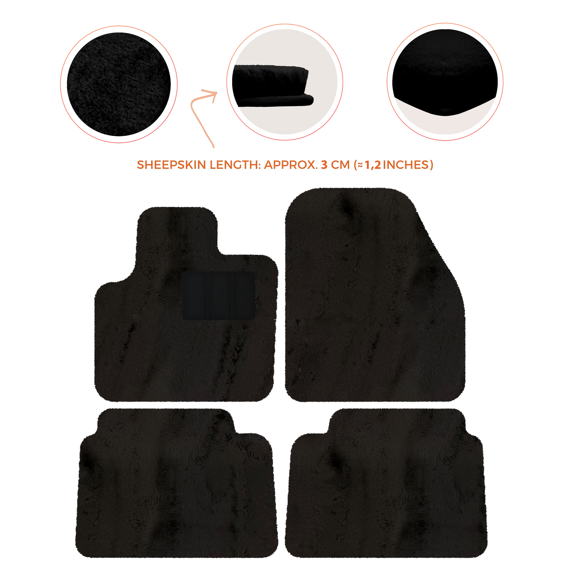 Luxury Sheepskin Floor Mats for Land Rover Discovery Sport (2015-2019)