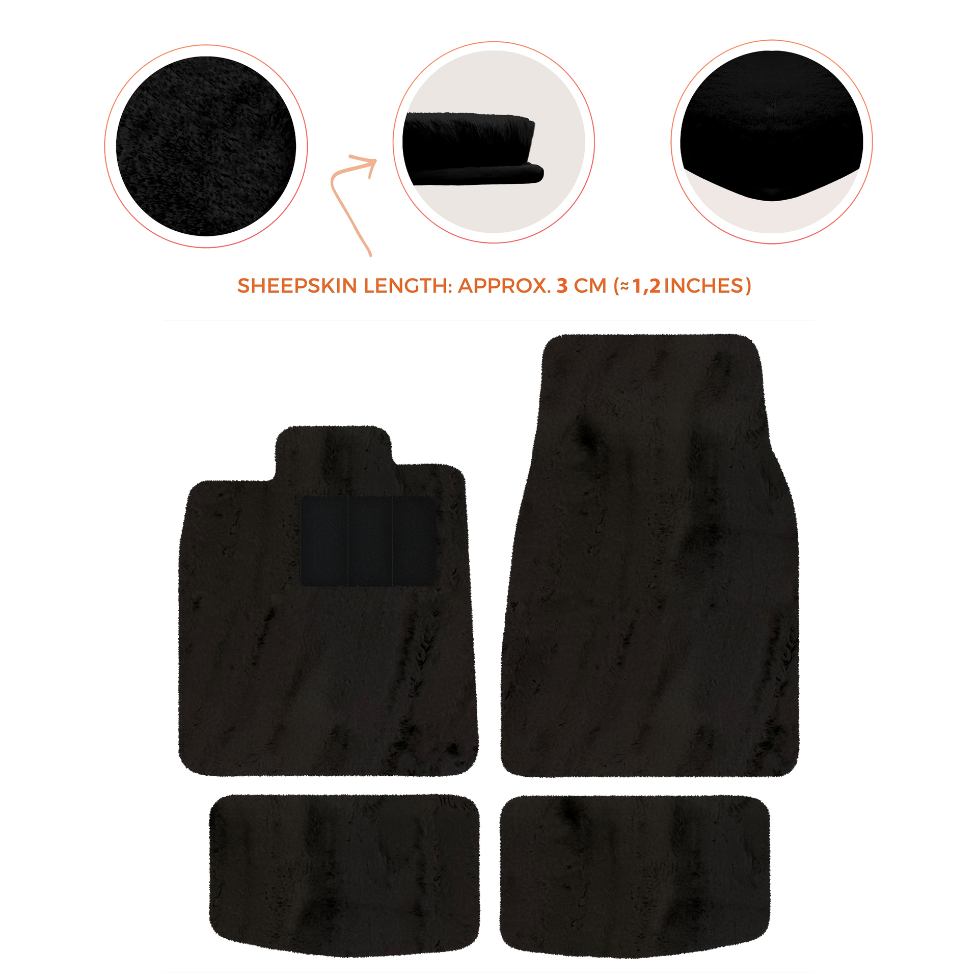 Premium Sheepskin Floor Mats for Porsche Panamera (2009-2016)