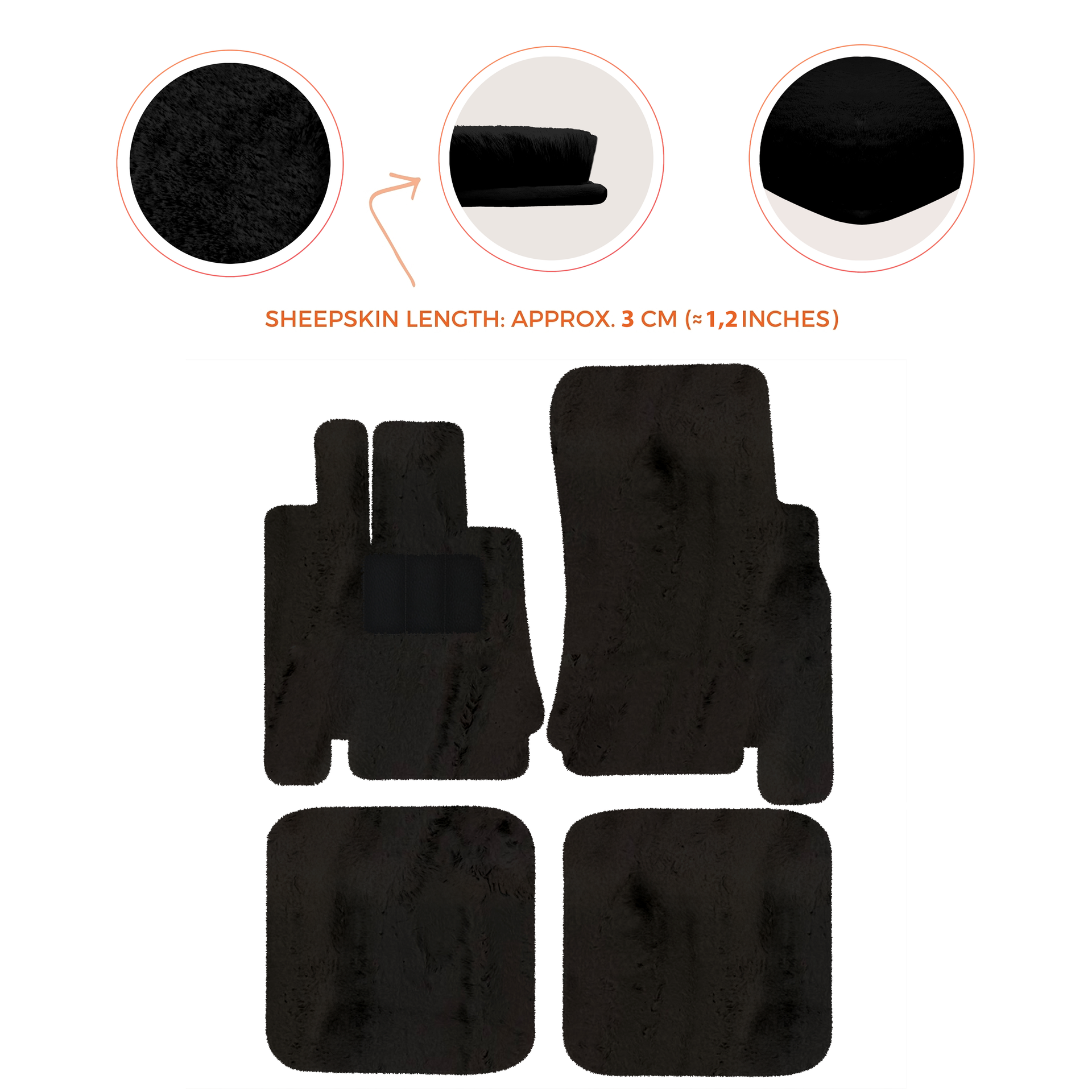 Premium Sheepskin Floor Mats for Mercedes-Benz G-Class W463 2008-2018