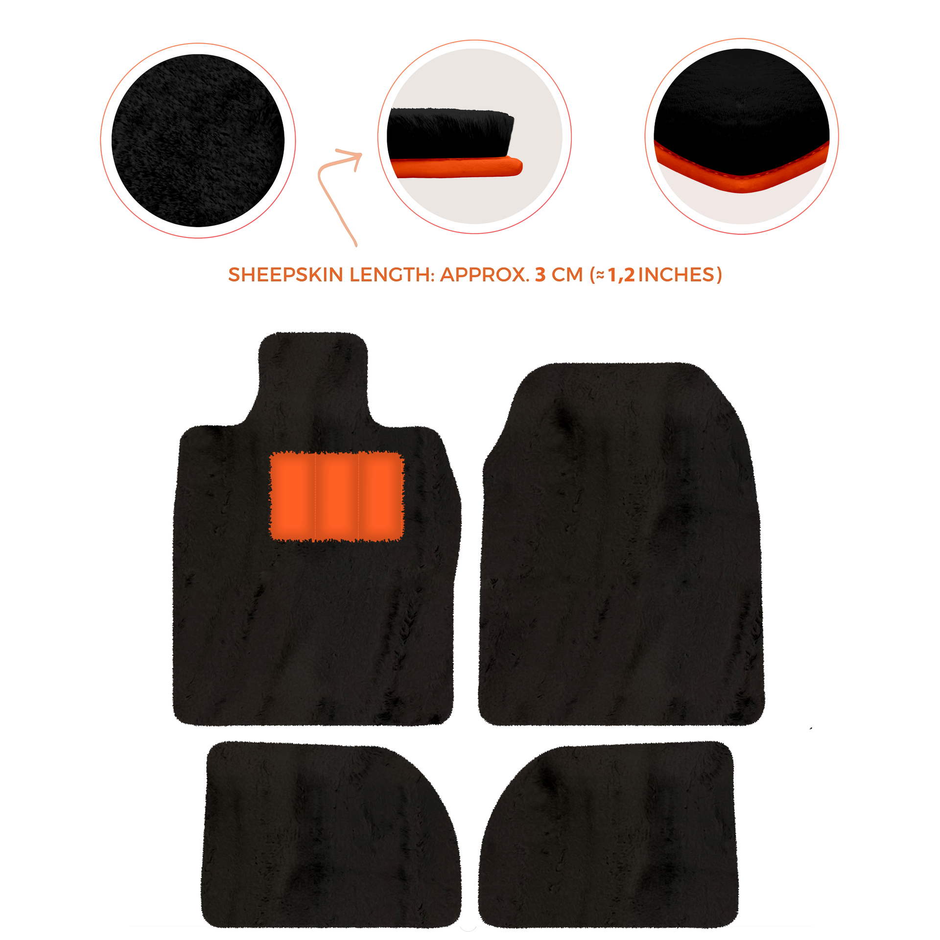 Premium Sheepskin Floor Mats for Porsche 924 (1976-1988)