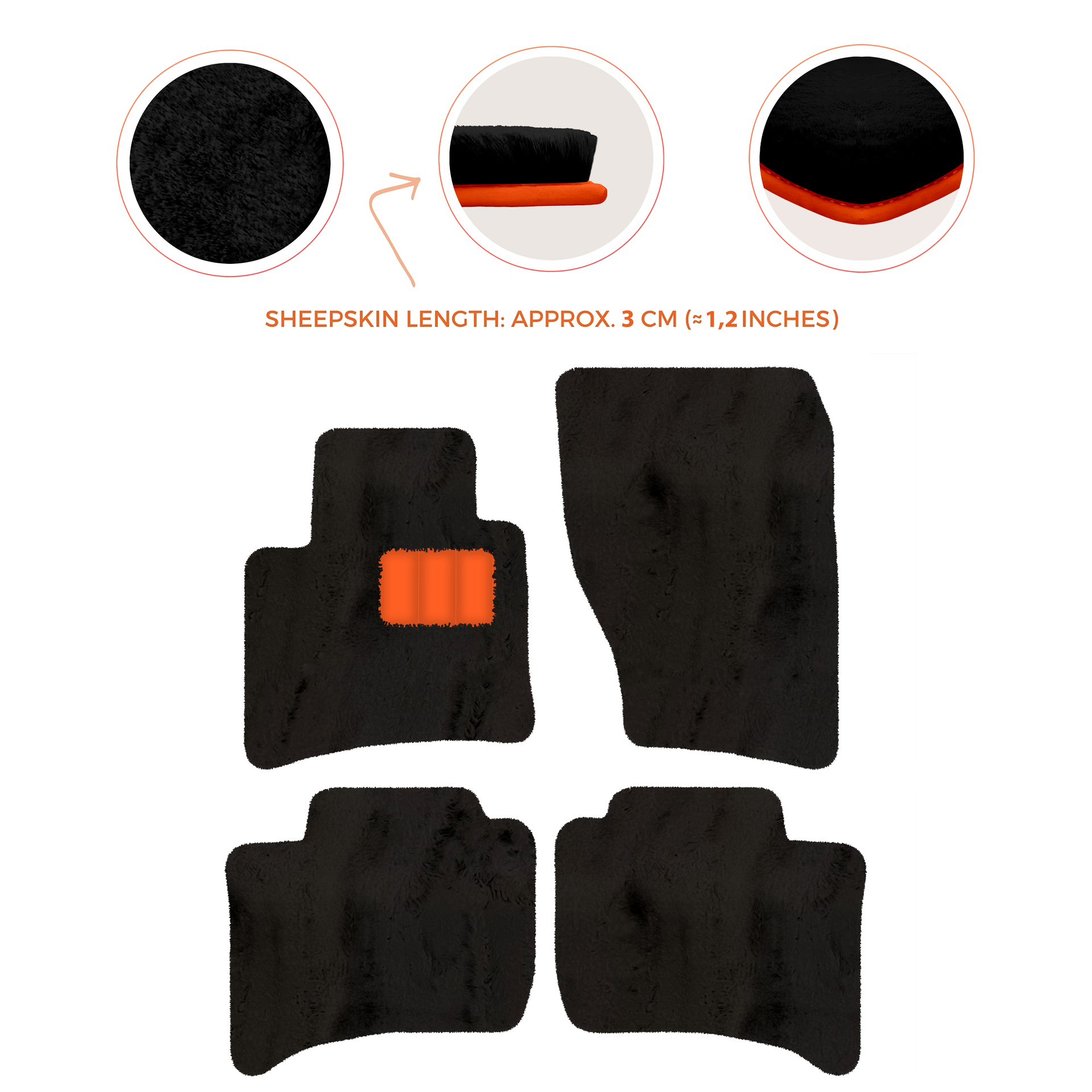 Premium Sheepskin Floor Mats for Porsche Cayenne (2010-2018)