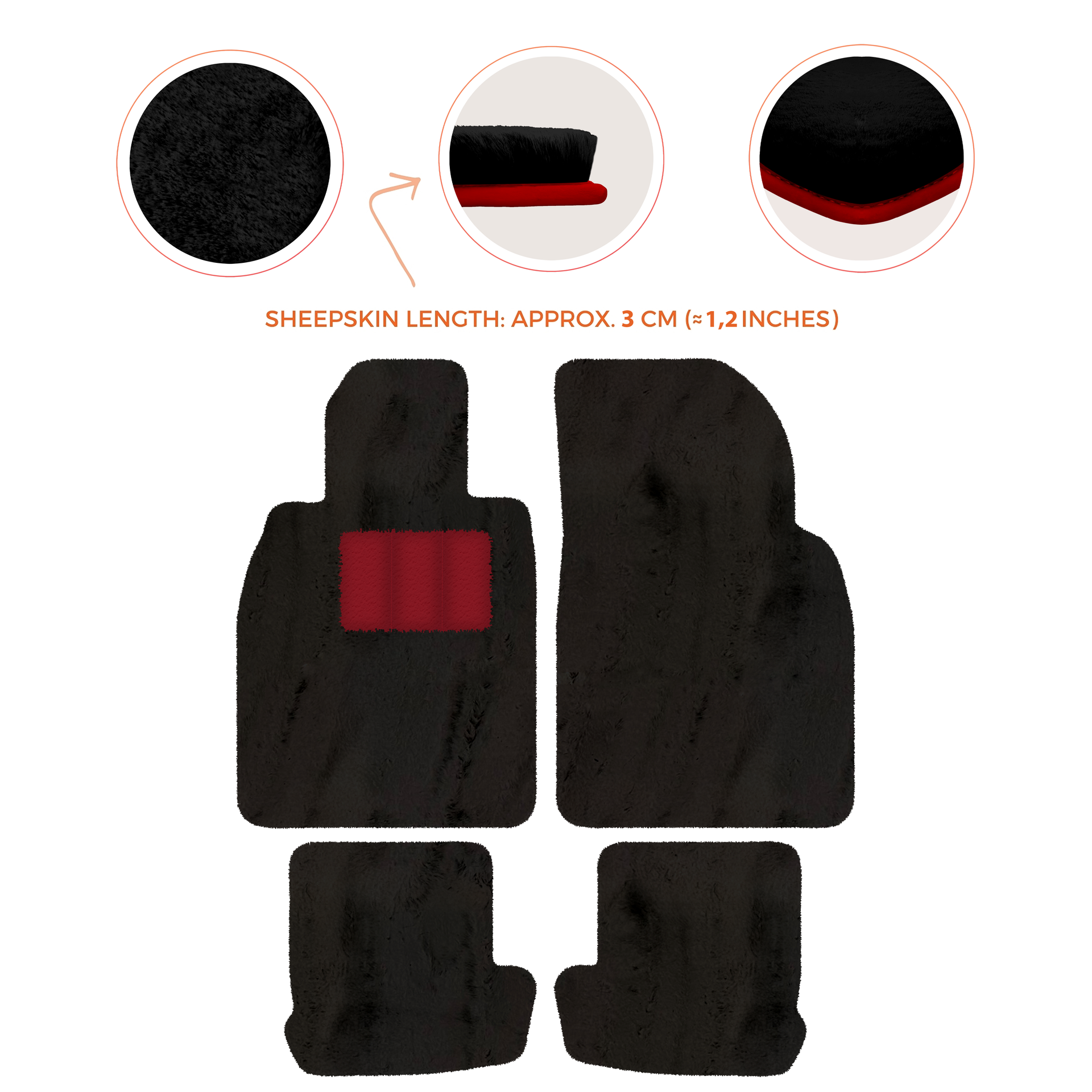 Premium Quality Sheepskin Floor Mats for Porsche 924 (1976-1988)