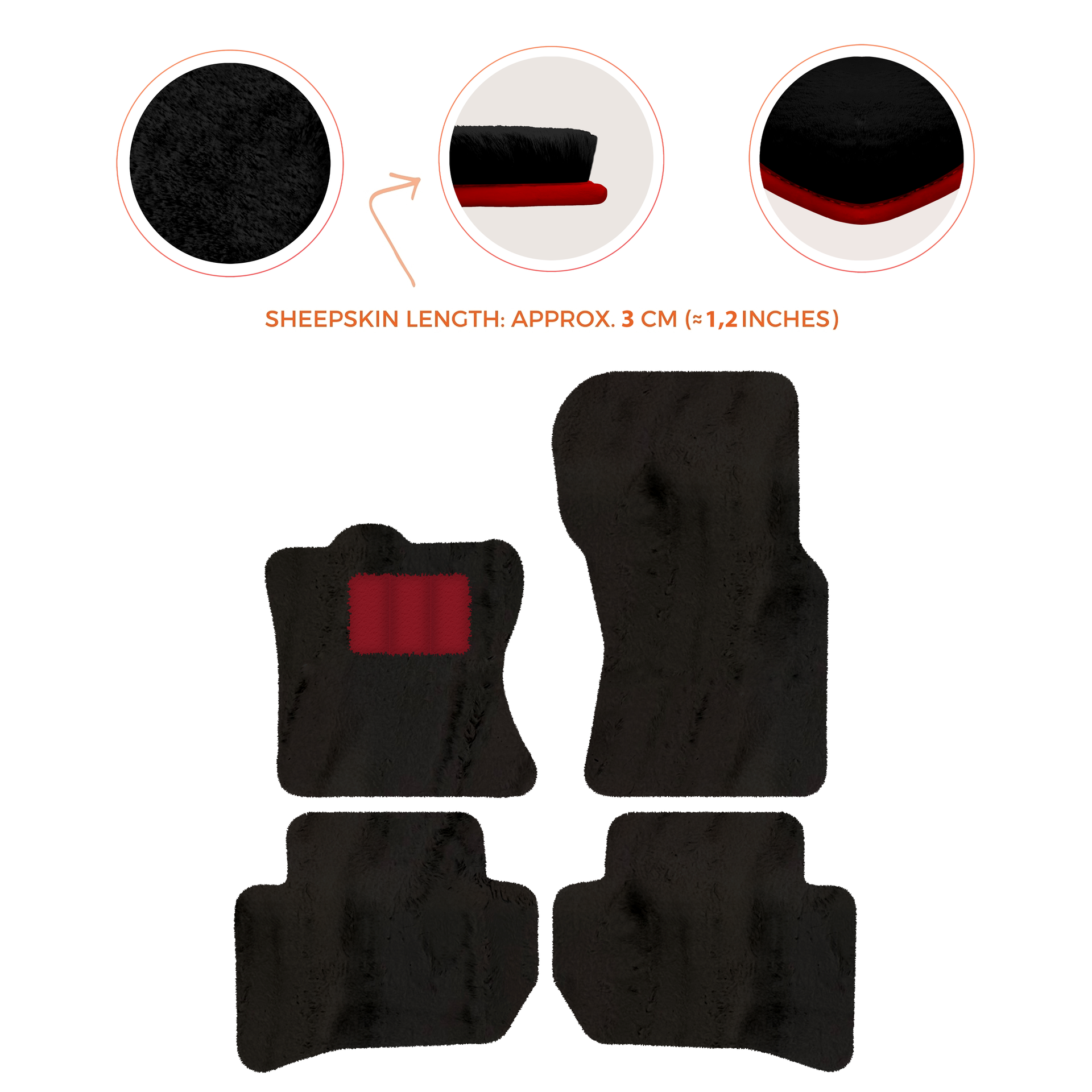 Premium Sheepskin Floor Mats for 2010-2013 Range Rover Sport