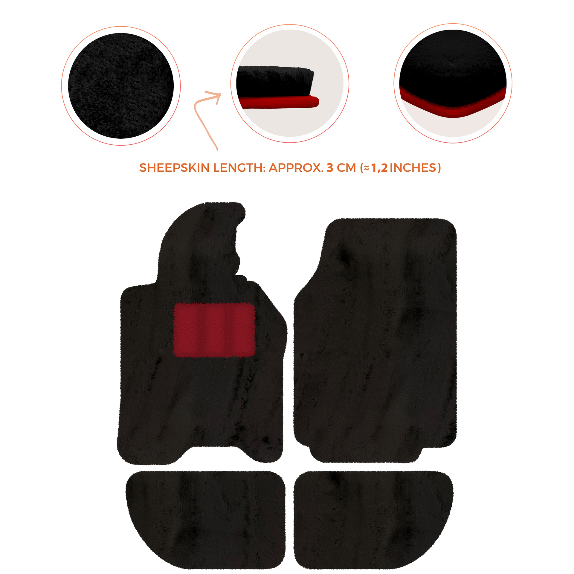 Sheepskin Floor Mats for Porsche 944 (1981-1991) | Custom Colors
