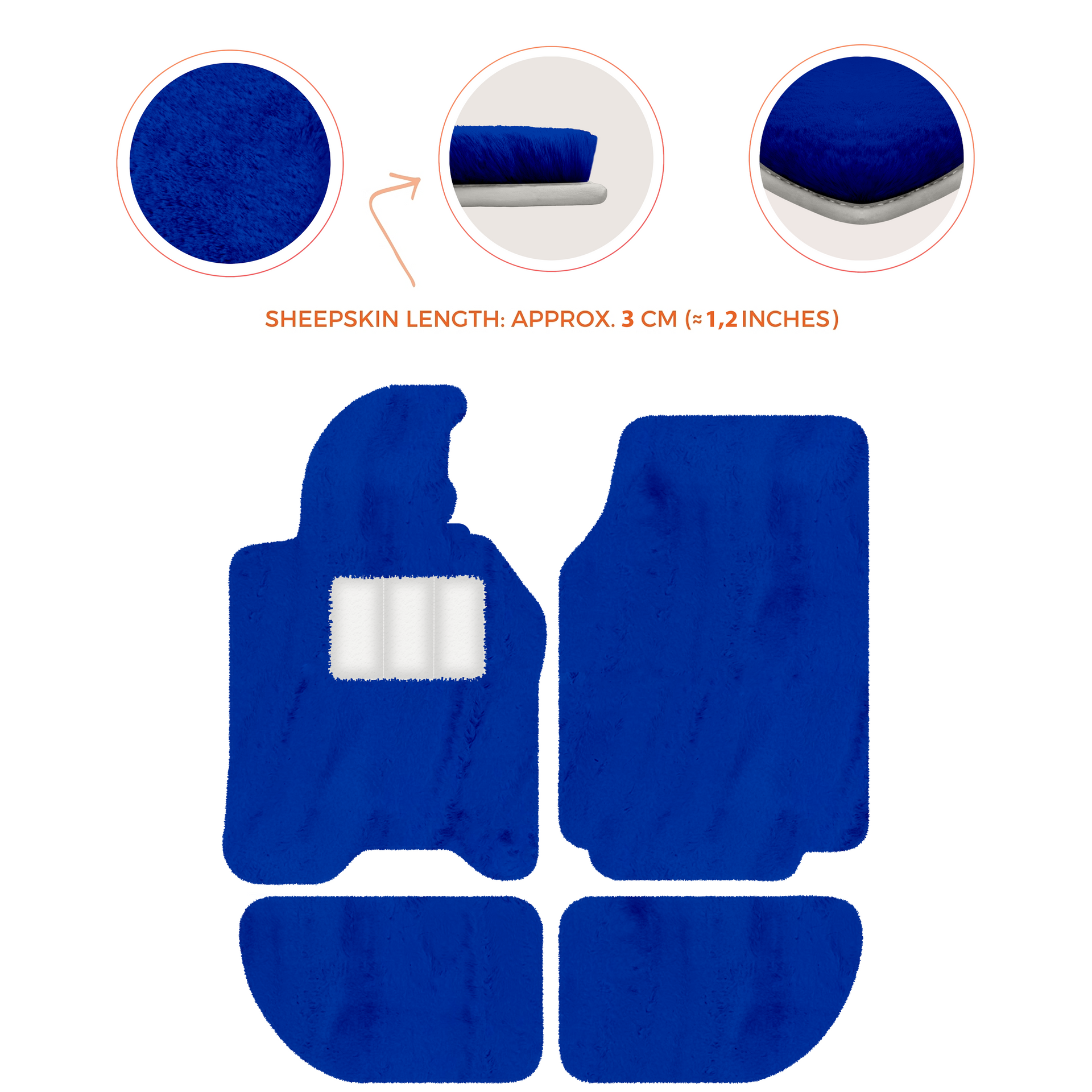 Sheepskin Floor Mats for Porsche 944 (1981-1991) | Custom Colors