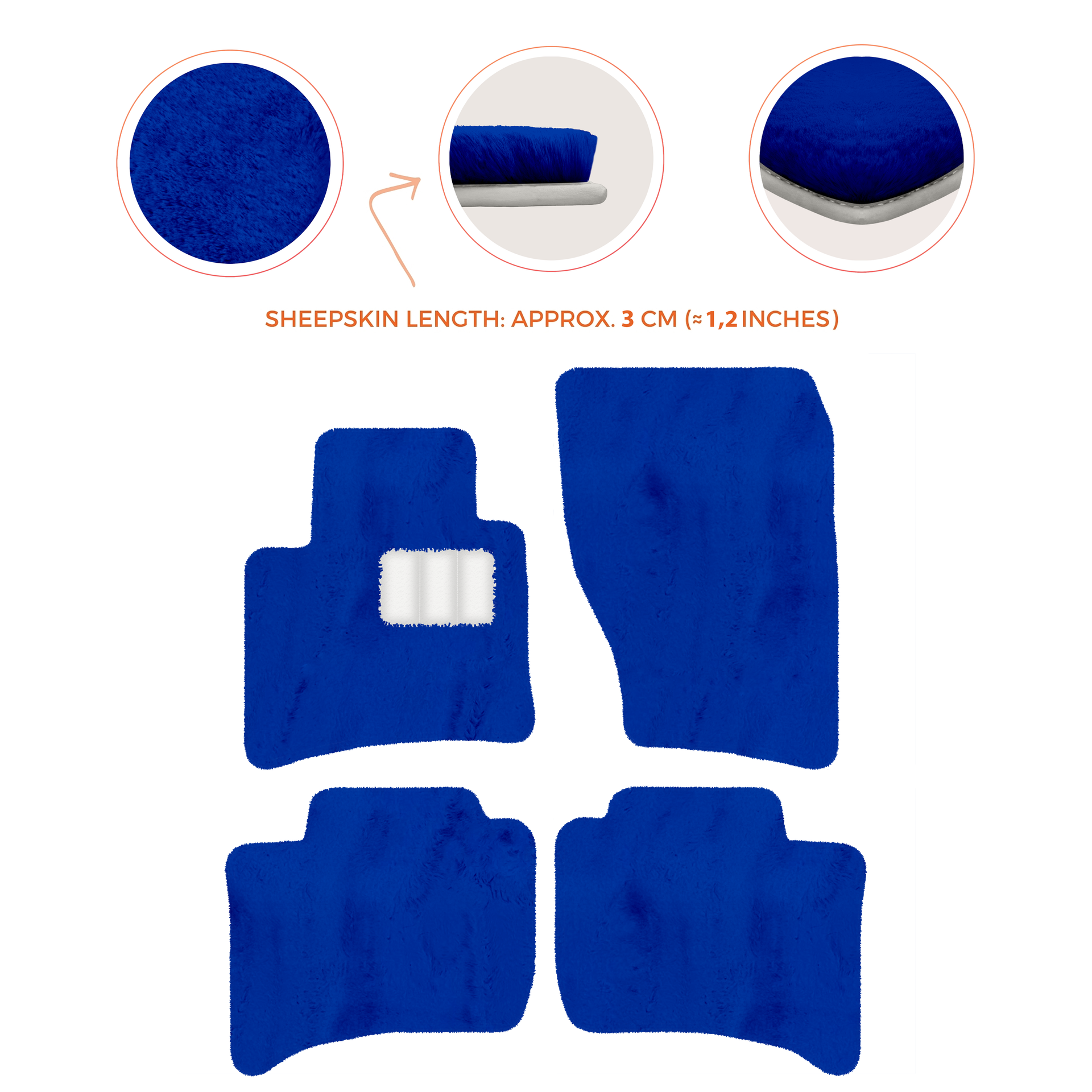 Premium Sheepskin Floor Mats for Porsche Cayenne (2010-2018)