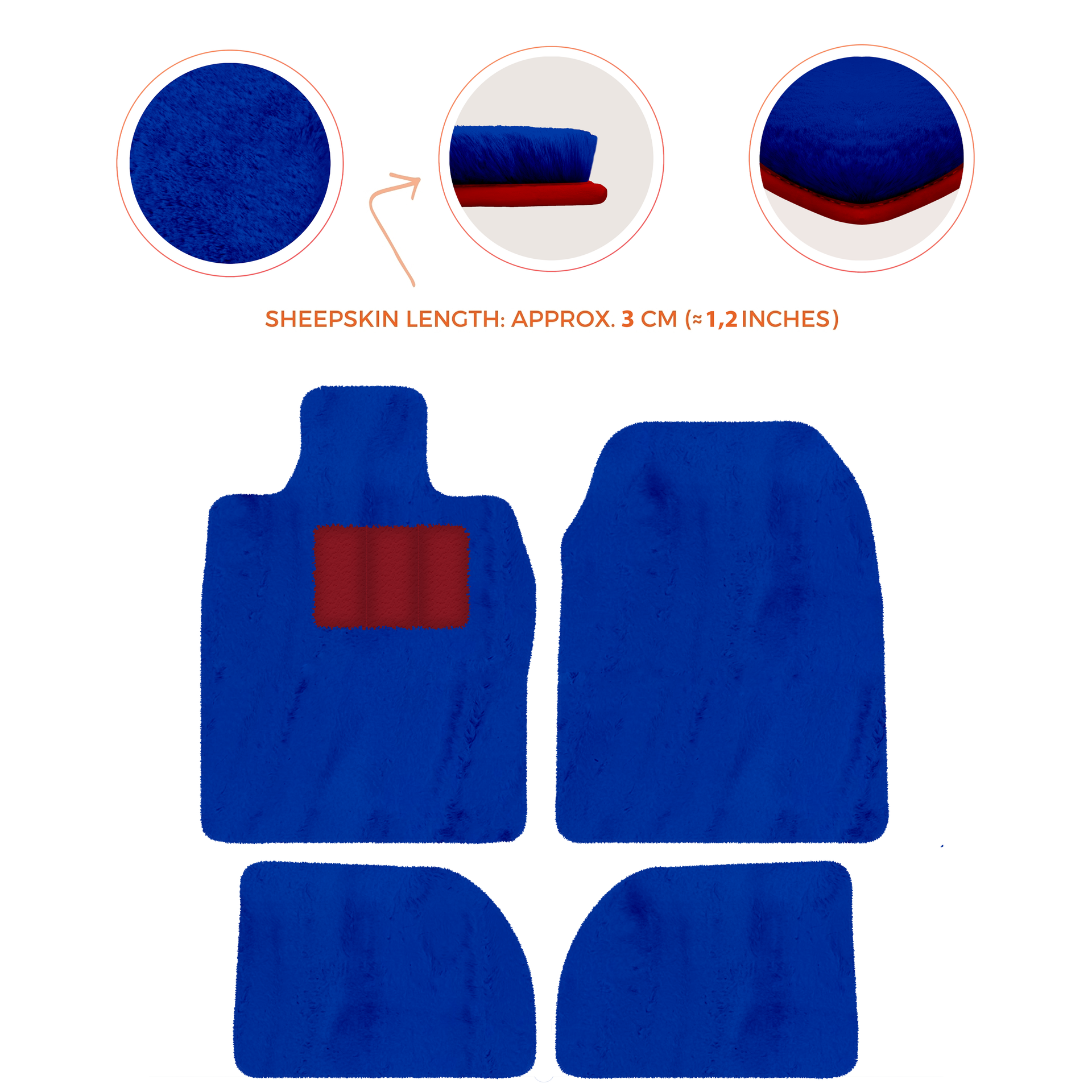 Premium Sheepskin Floor Mats for Porsche 924 (1976-1988)