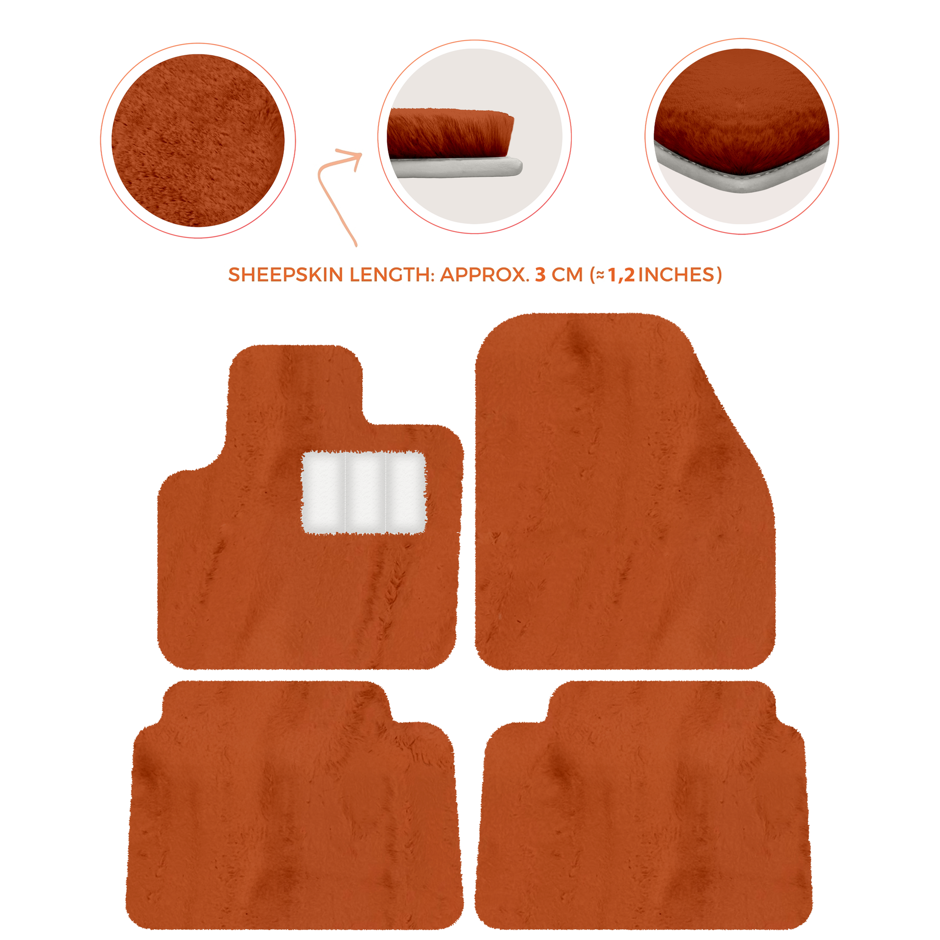 Luxury Sheepskin Floor Mats for Land Rover Discovery Sport (2015-2019)