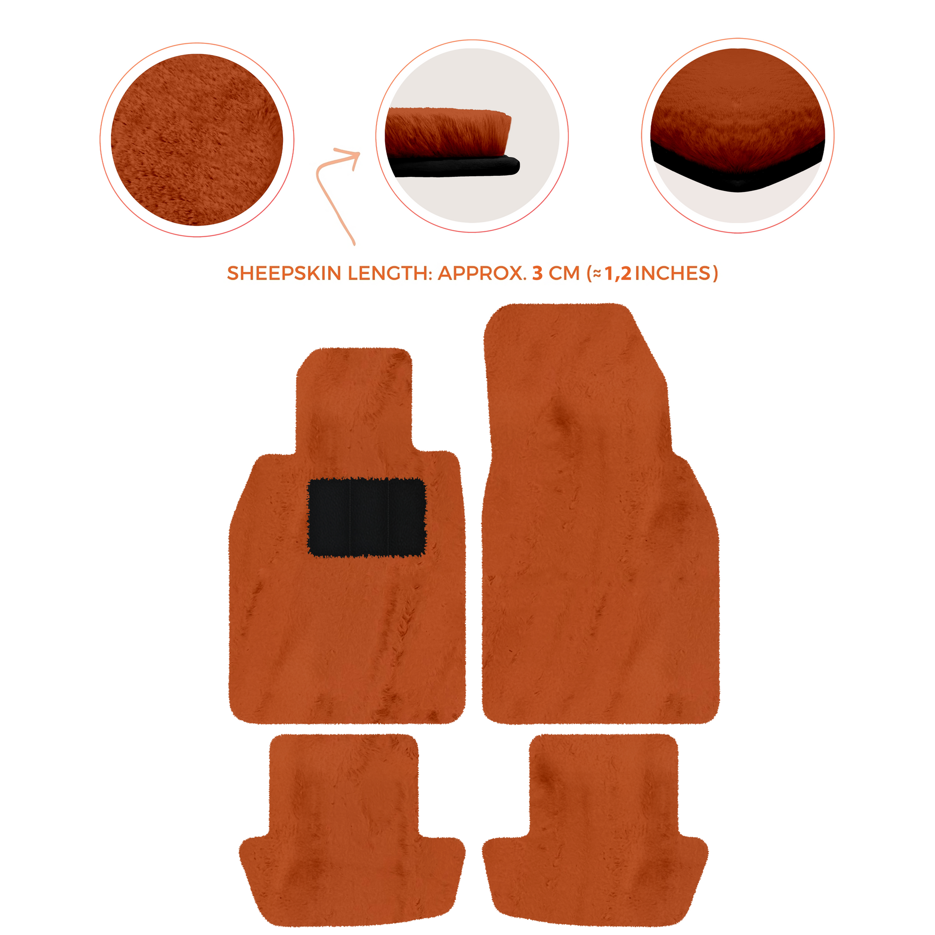 Premium Sheepskin Floor Mats for Porsche 911 991 (2012-2019)