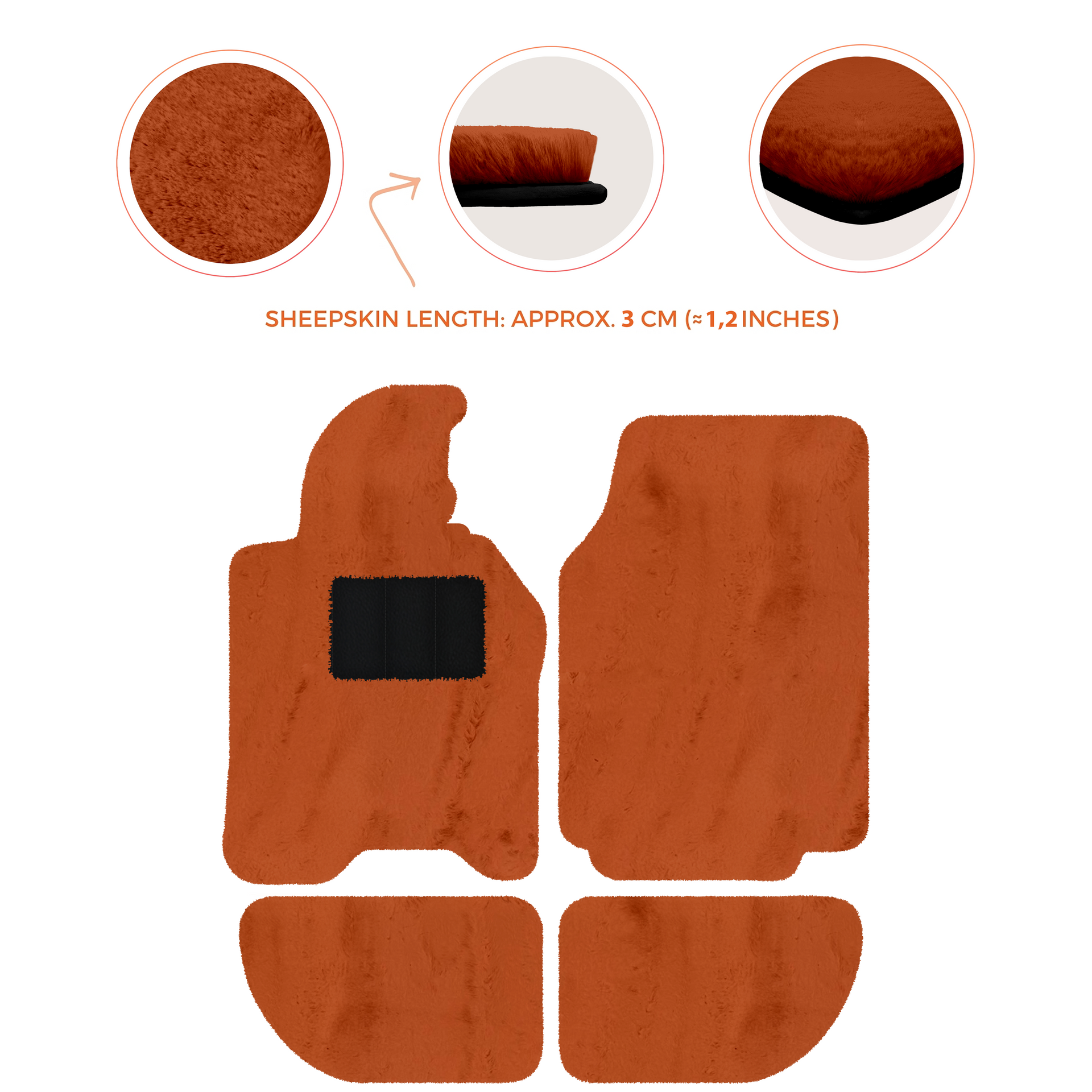 Sheepskin Floor Mats for Porsche 944 (1981-1991) | Custom Colors