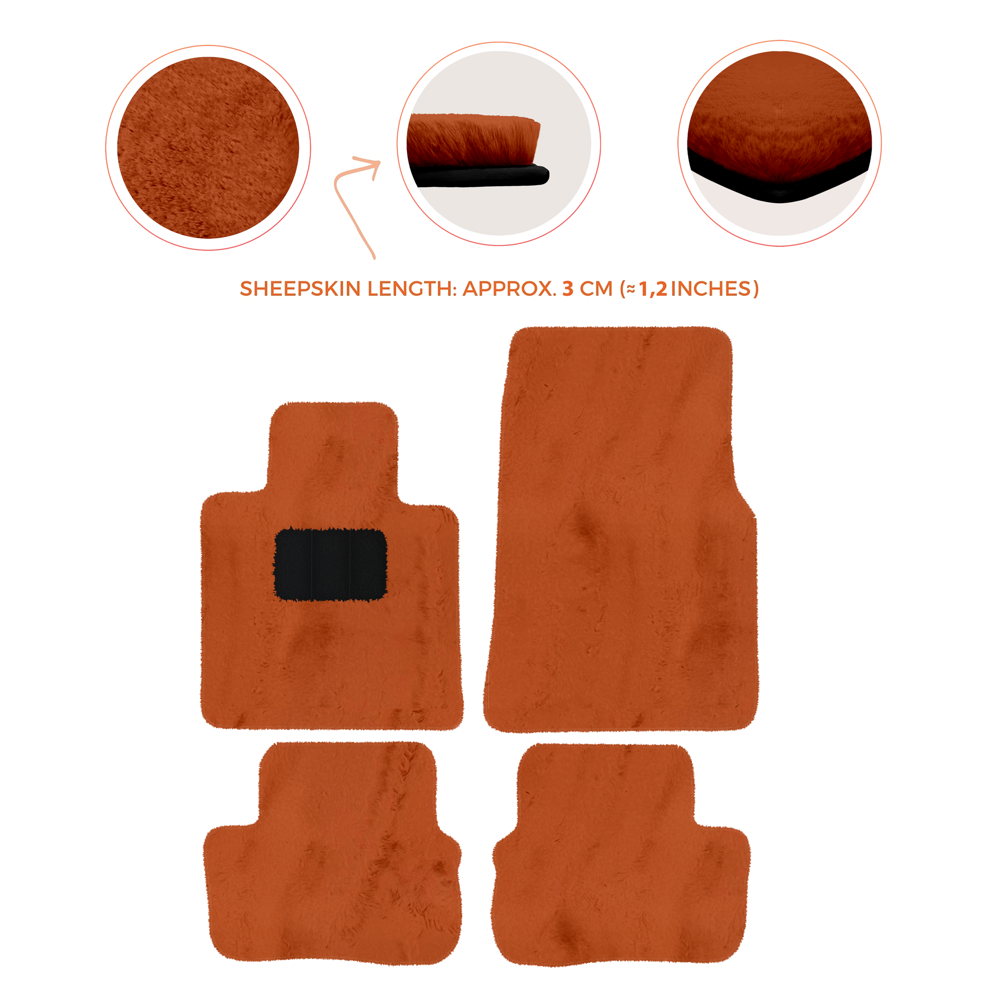 Premium Sheepskin Floor Mats for Rolls-Royce Shadow (1965-1977)